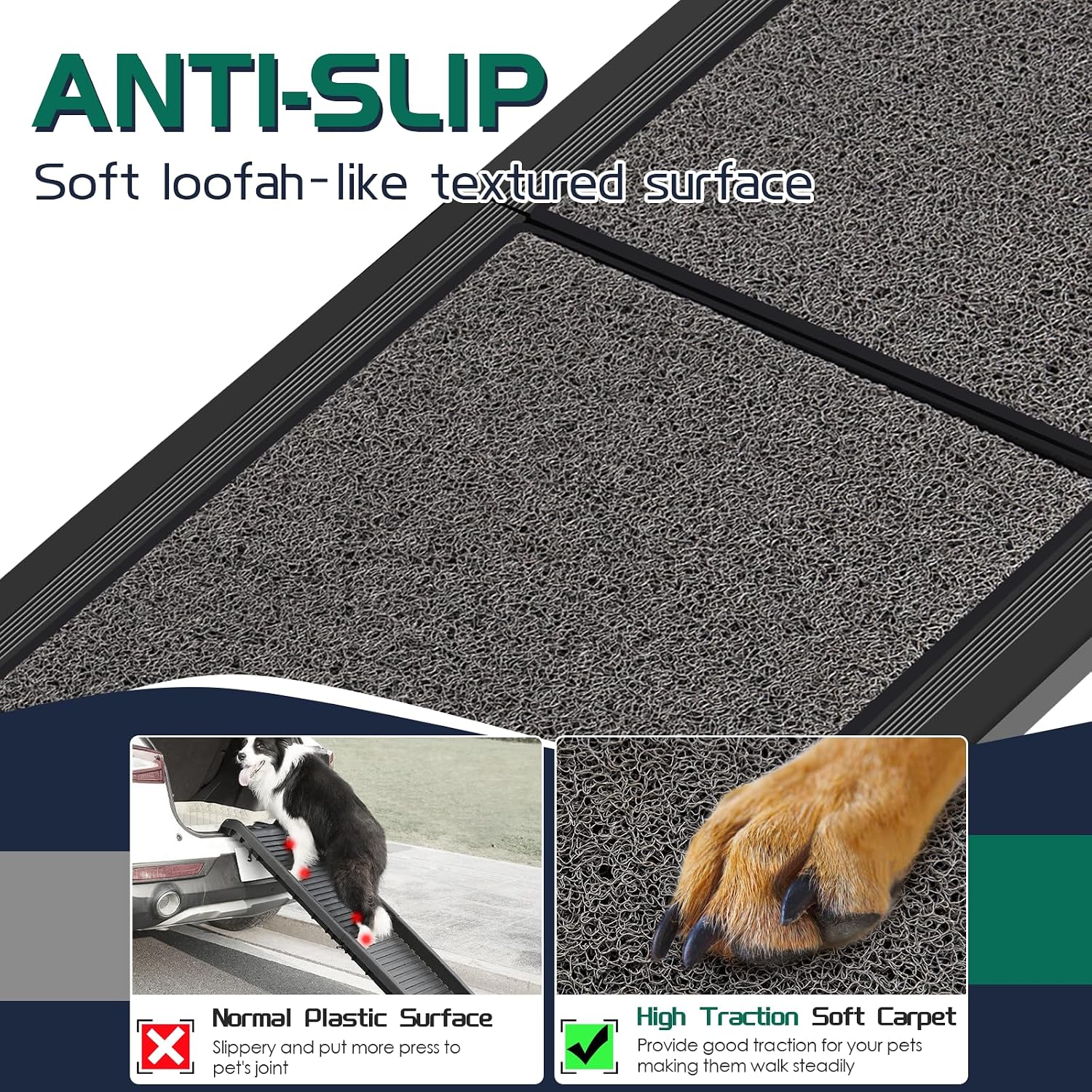 Detalle 2 de Longest 180cm & Widest 50cm Folding Dog Car Ramp for Large Dogs