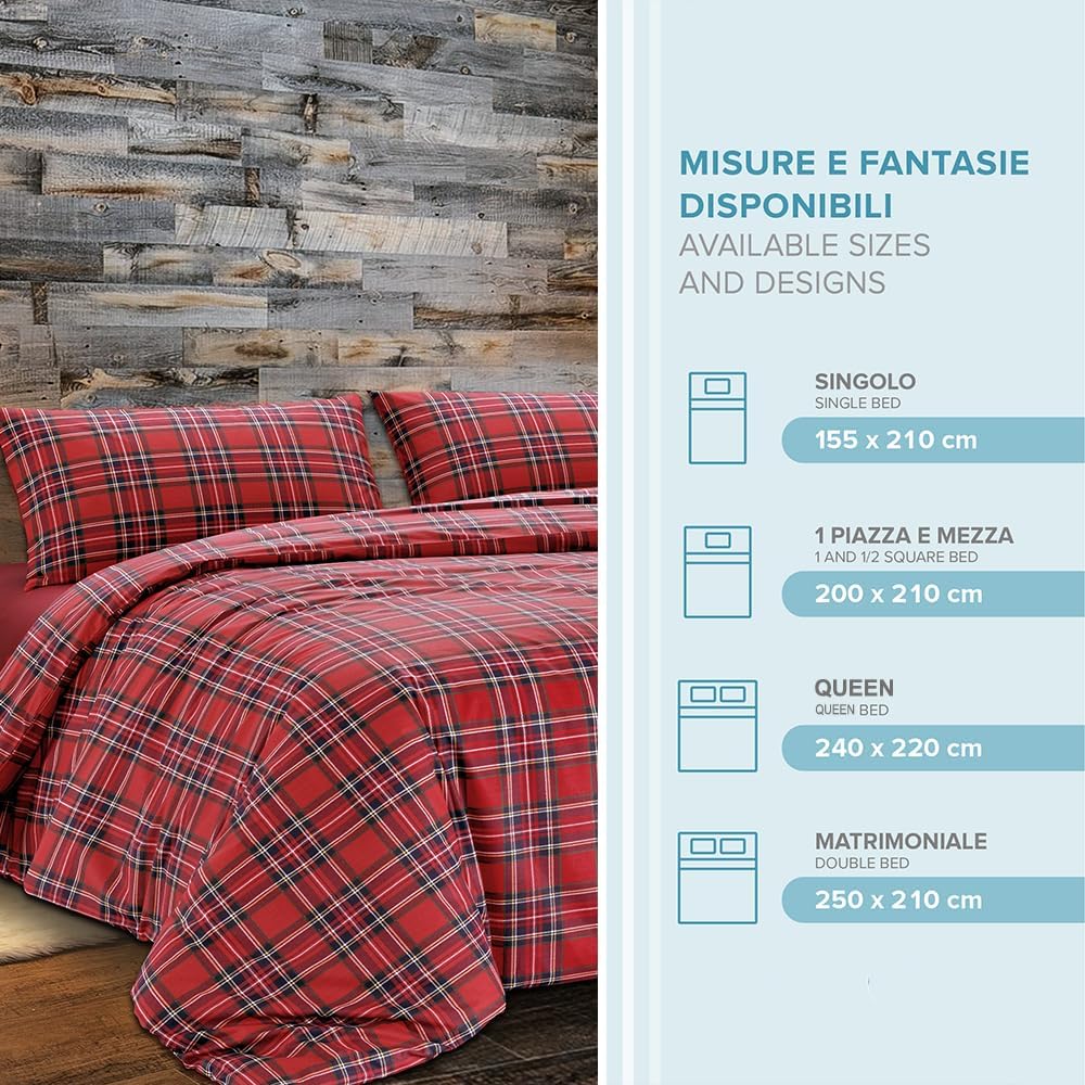 Thumbnail 2 de Dorian Home – Parure de lit double 250 x 210 cm, coton pur, 4 saisons, housse de couette et taies inclus