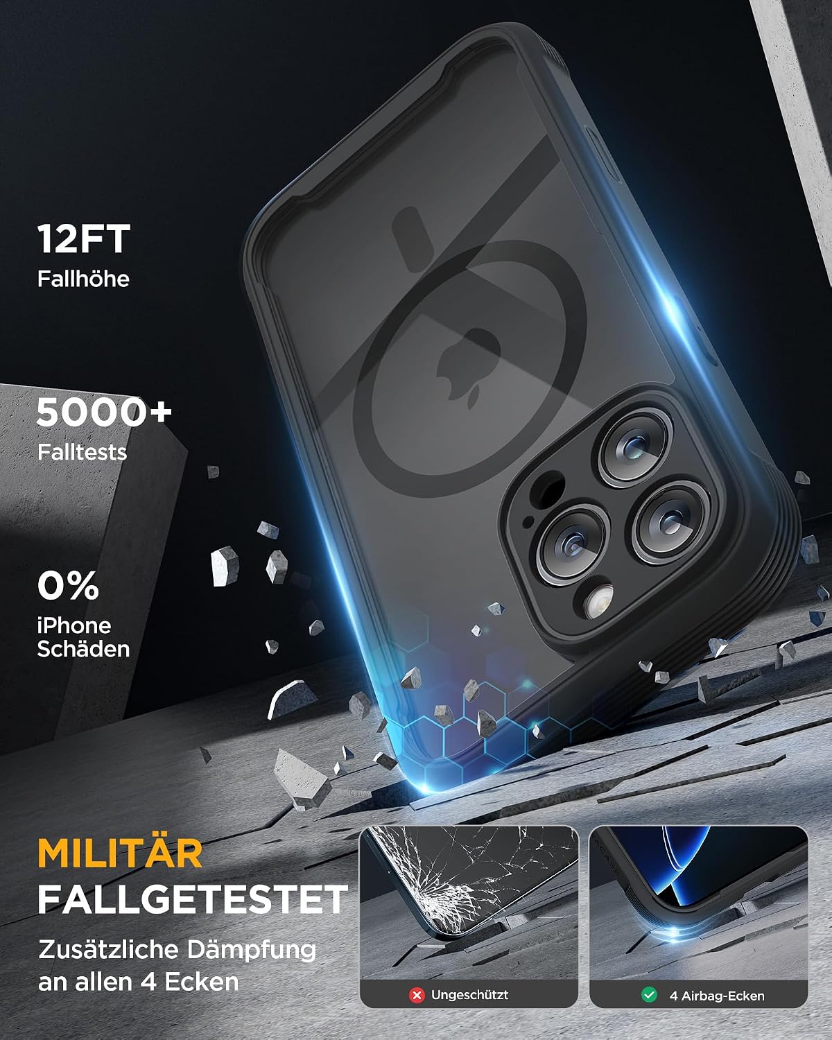 Thumbnail 6 de Miracase Glas Serie für iPhone 16 Pro Max Hülle mit MagSafe – Rundumschutz & Kamerasteuerung
