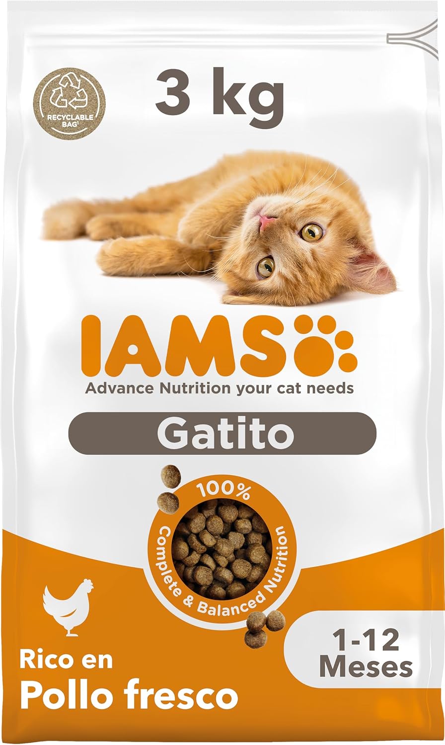 Detalle de IAMS Alimento seco para gatitos 3 kg 🐱