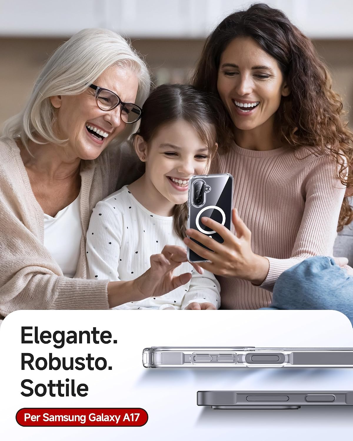 Thumbnail 5 de LeYi Cover magnetica per Samsung Galaxy A17 5G con custodia trasparente e 2 vetri temperati fotocamera
