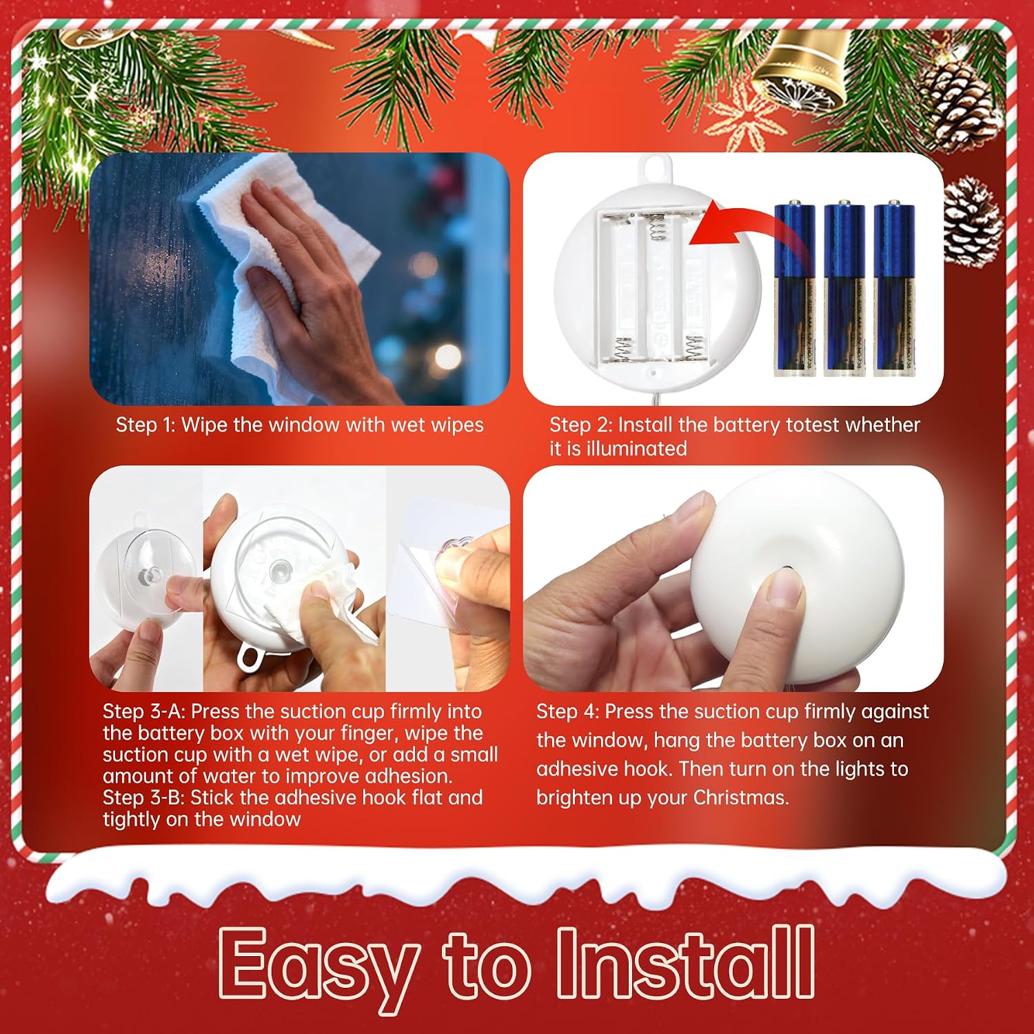 Thumbnail 5 de BANBANJO Snowflake Christmas Window Lights, 24 Cool White LEDs, 8 Modes
