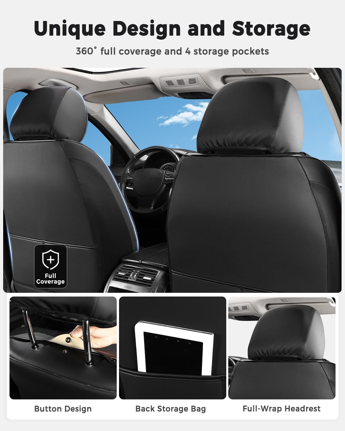 Detalle de Huidasource Car Seat Covers in Faux Leather