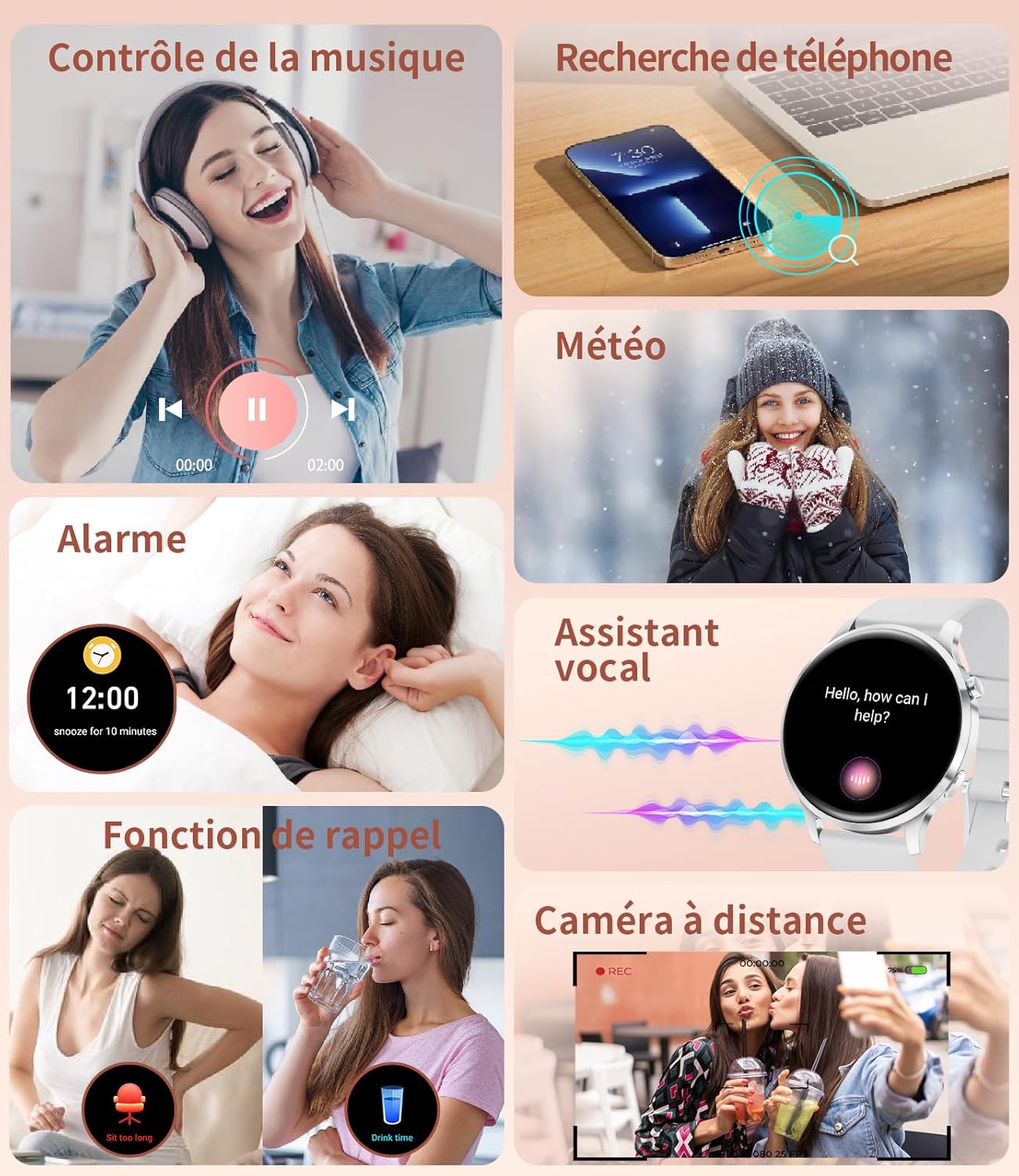 Thumbnail 5 de LIGE Montre Connectée Femme Ronde – Écran AMOLED 1,32'' et Fonction Téléphone