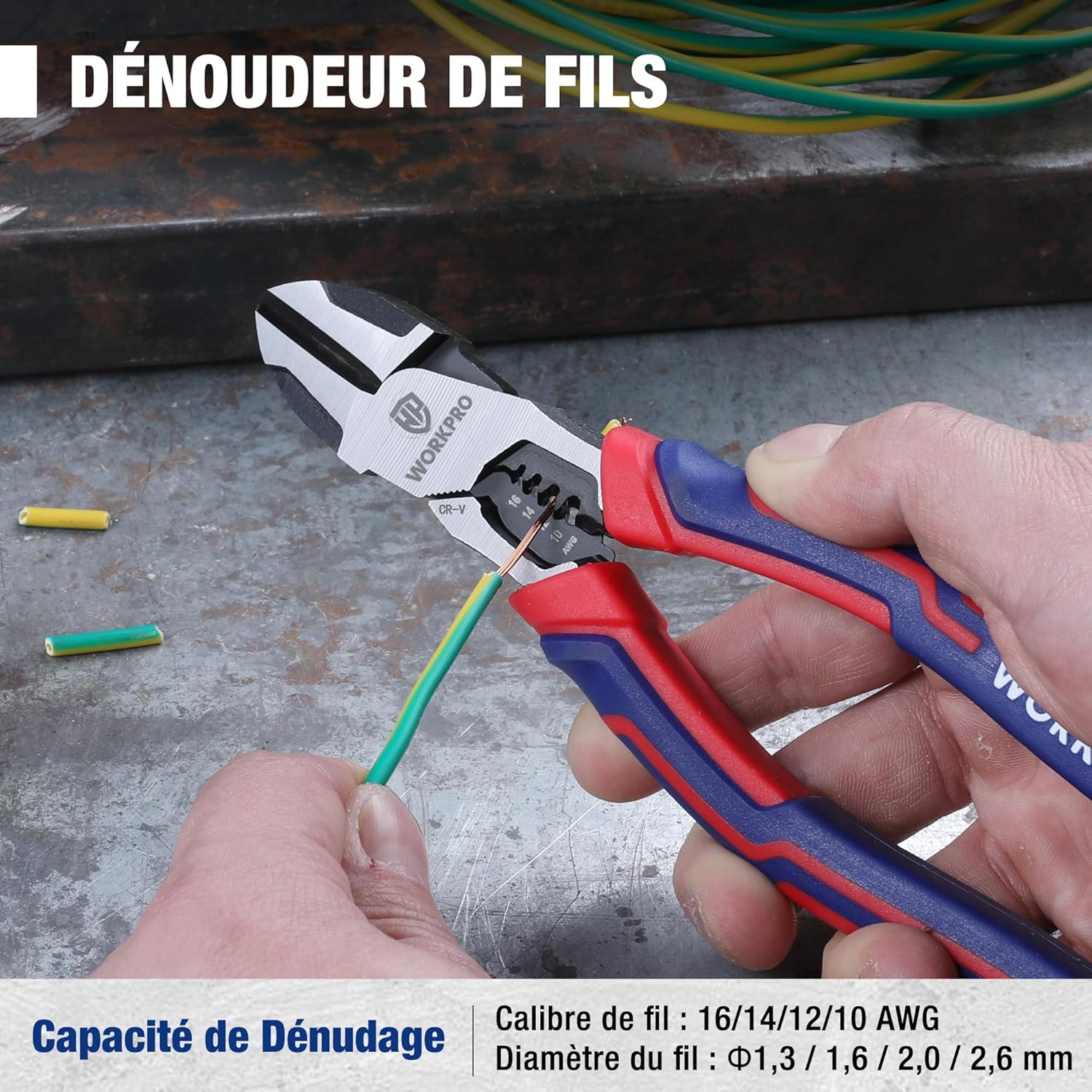 Detalle 2 de WORKPRO Pince Coupante Diagonale 196 mm Cr-V