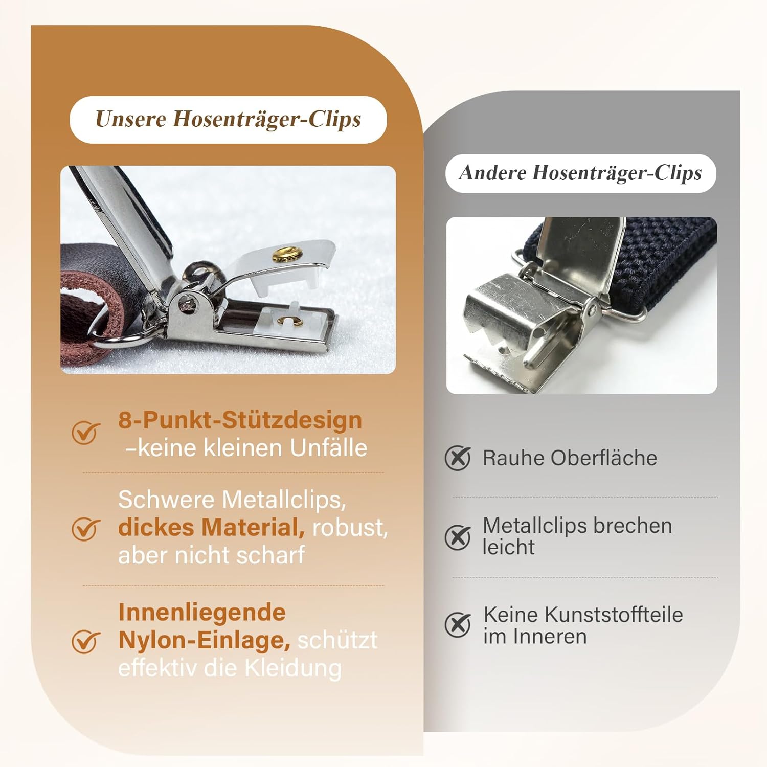 Detalle 2 de KANGDAI Herren Hosenträger aus Rindsleder 3,5 cm