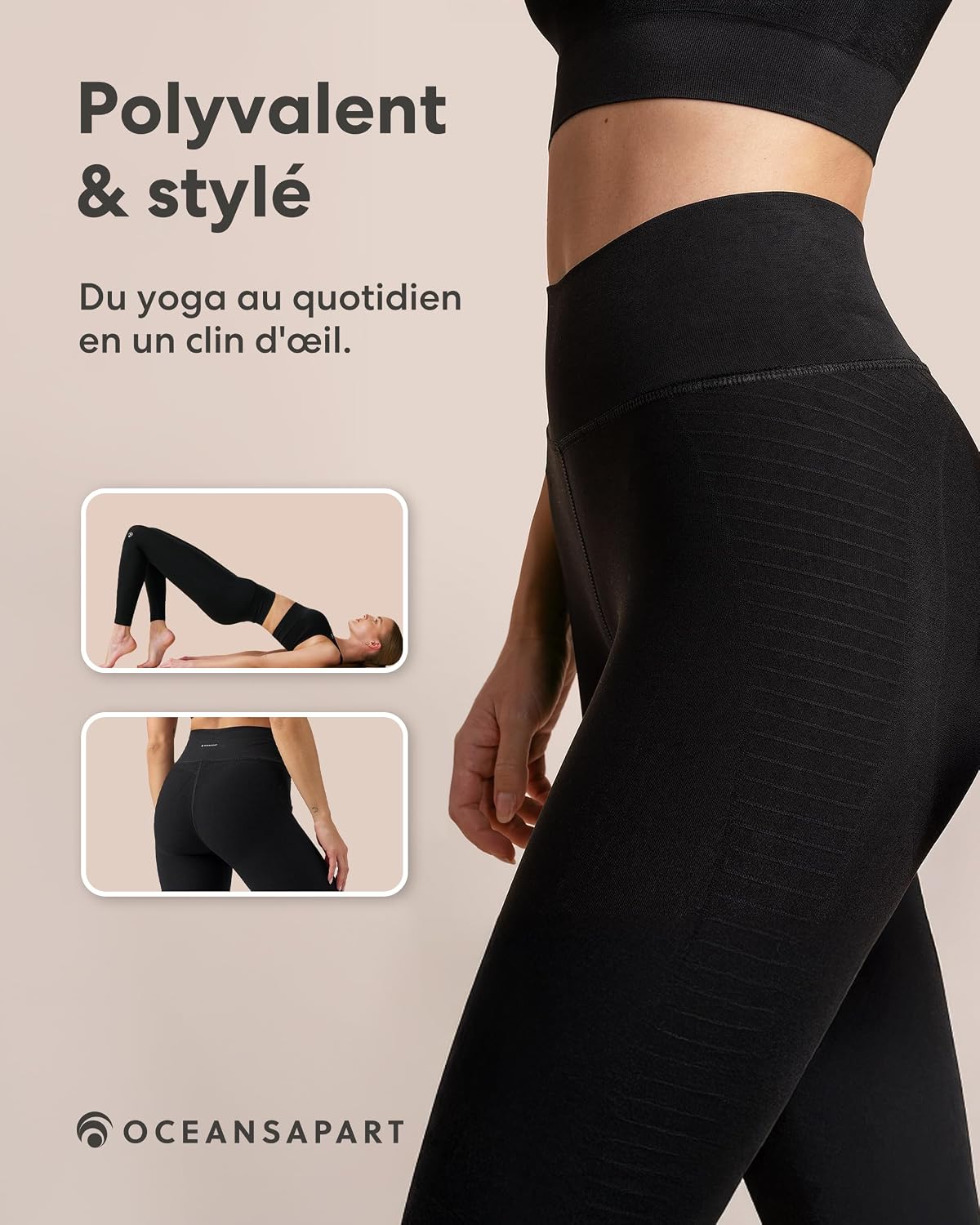 Detalle 2 de Oceansapart Beverly Legging Taille Haute pour Yoga