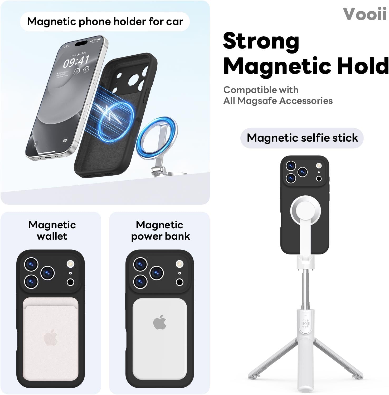 Detalle de Vooii Magnetic Case for iPhone 17 Pro Max (6.9", Stone) – Premium Liquid Silicone with Integrated Camera Protection