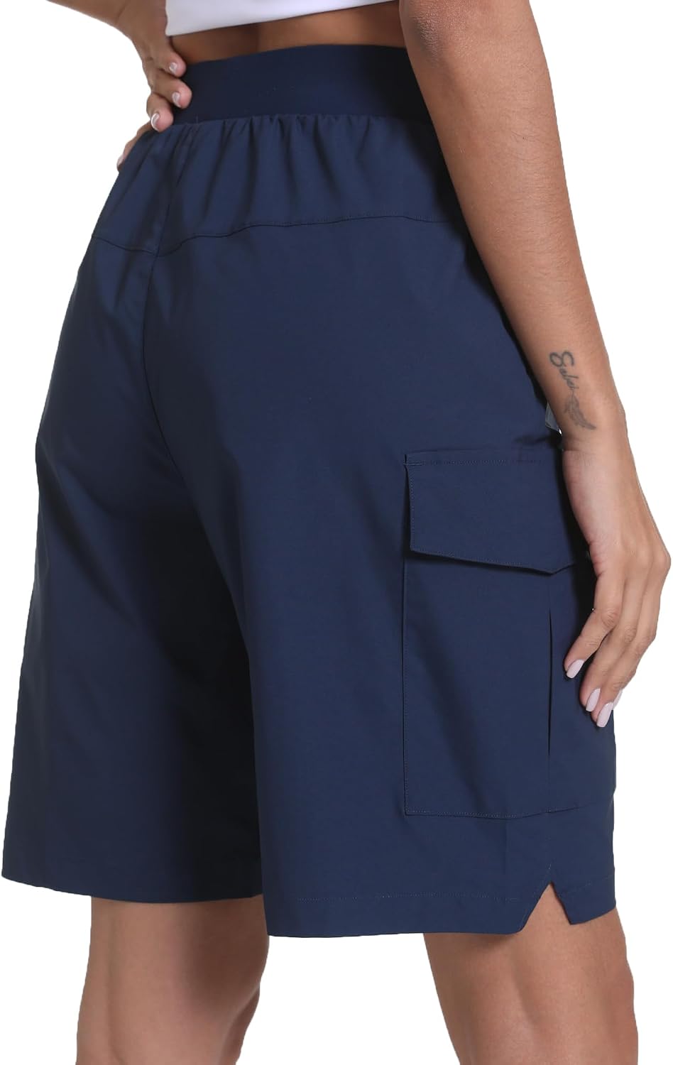 Detalle de Rrosseyz Women’s Hiking Cargo Shorts with Pockets (Quick-Dry, Water-Resistant, 9-Inch Inseam)