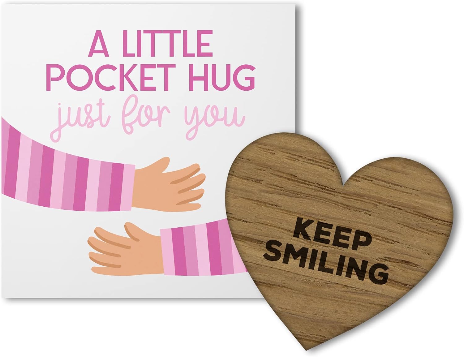Little Pocket Hug: Just For You Wooden Heart Token with Positive Affirmations