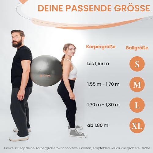 Detalle de KIANA SPORTS Gymnastikball & Sitzball – Yoga Ball für Fitness & Büro