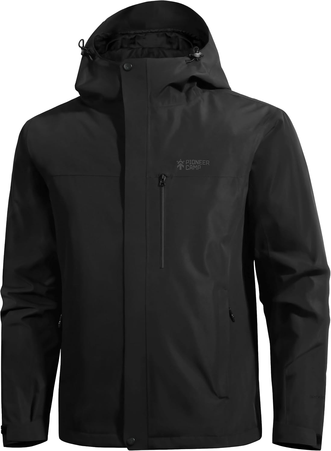 Detalle de Pioneer Camp Herren Regenjacke – wasserdicht & atmungsaktiv mit Kapuze, 4 Taschen