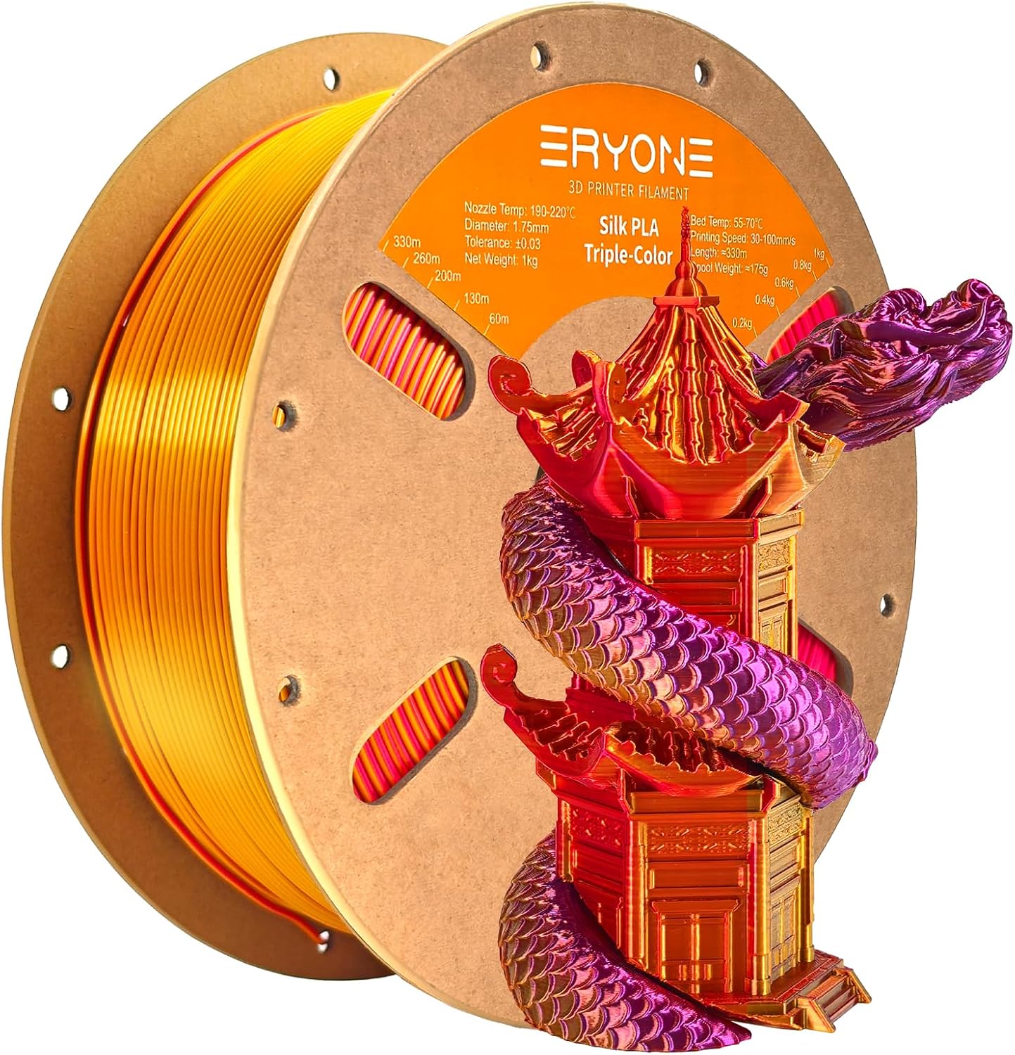 Thumbnail 6 de ERYONE Dual Zweifarbig PLA „Seide Blau & Grün“ (1,75 mm) – 1-kg-Spule mit Silk-Effekt