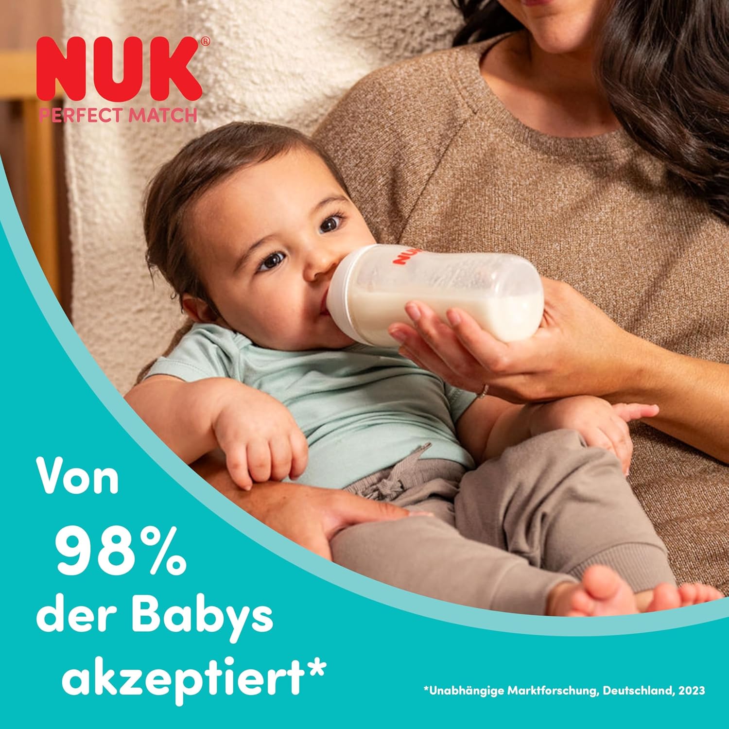 Thumbnail 6 de NUK Perfect Match Babyflaschen (3+ Monate, 260 ml) Anti-Kolik, PP – mit Temperature Control Anzeige, 3er-Pack
