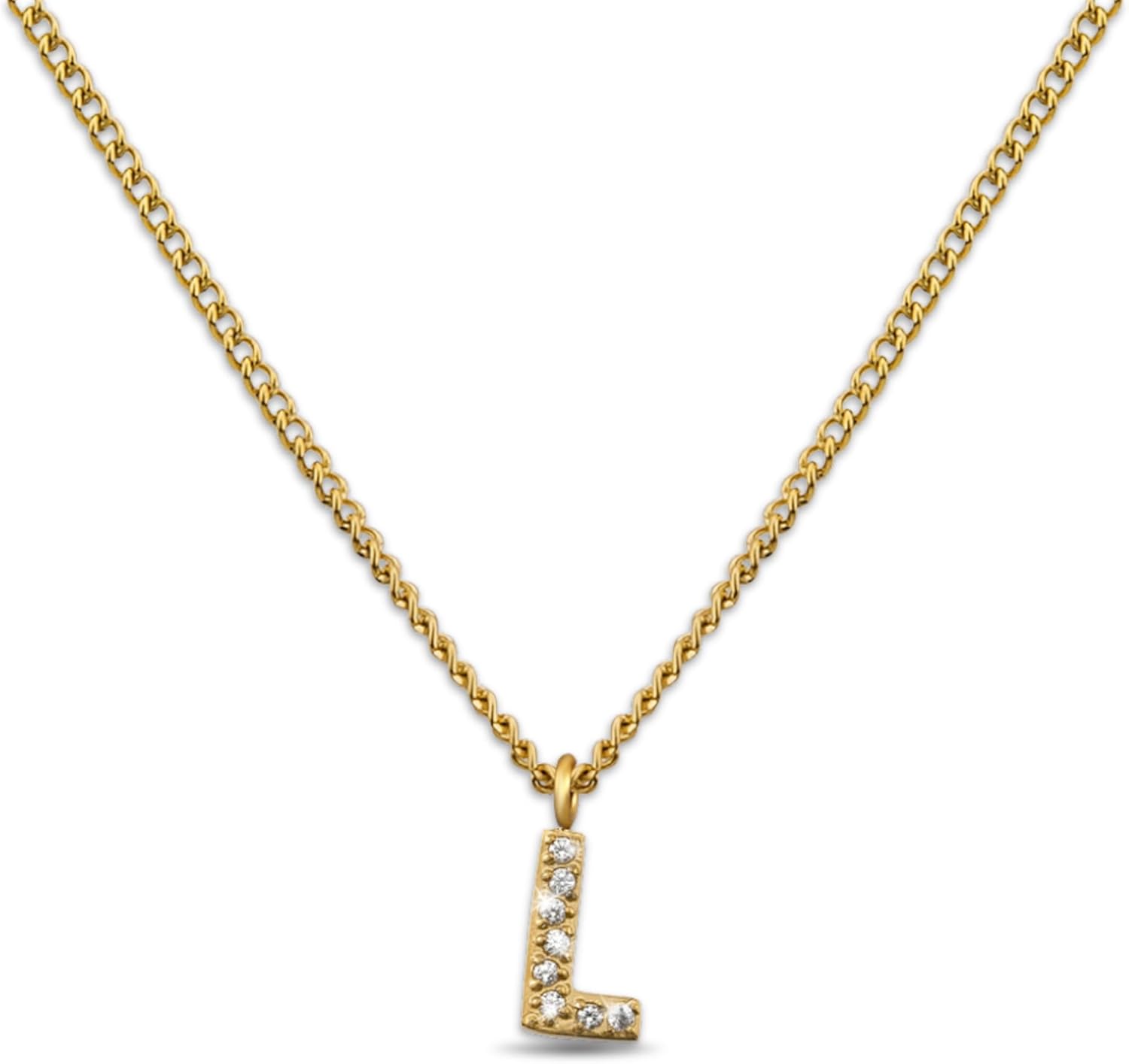 Thumbnail 6 de GD GOOD.designs Kette Buchstabe Gold – 18K vergoldet, 316L Edelstahl, Zirkonia, verstellbare Länge