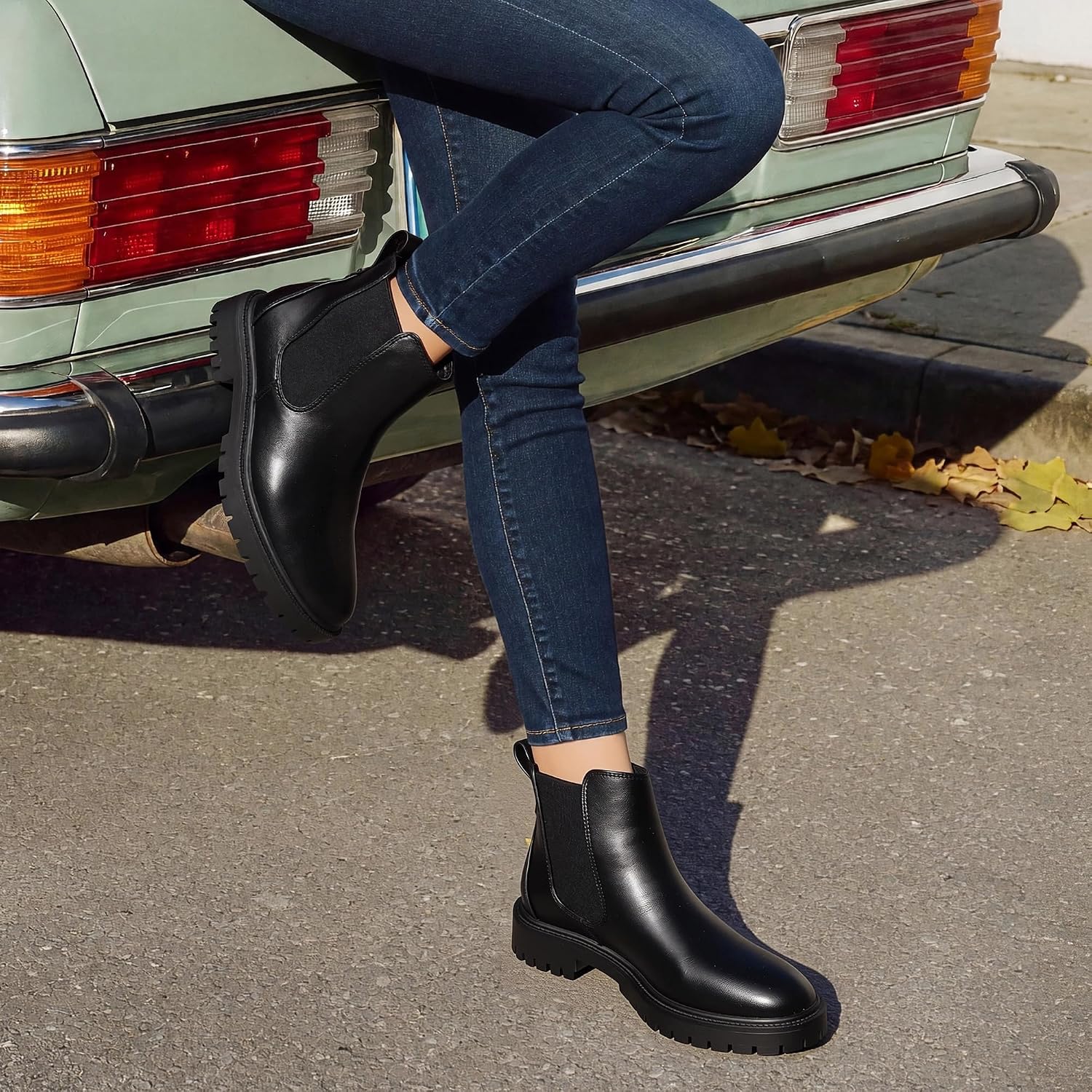 Thumbnail 3 de DREAM PAIRS Women's Chelsea Ankle Boots, Low-Heel Slip-On with Elastic Sides