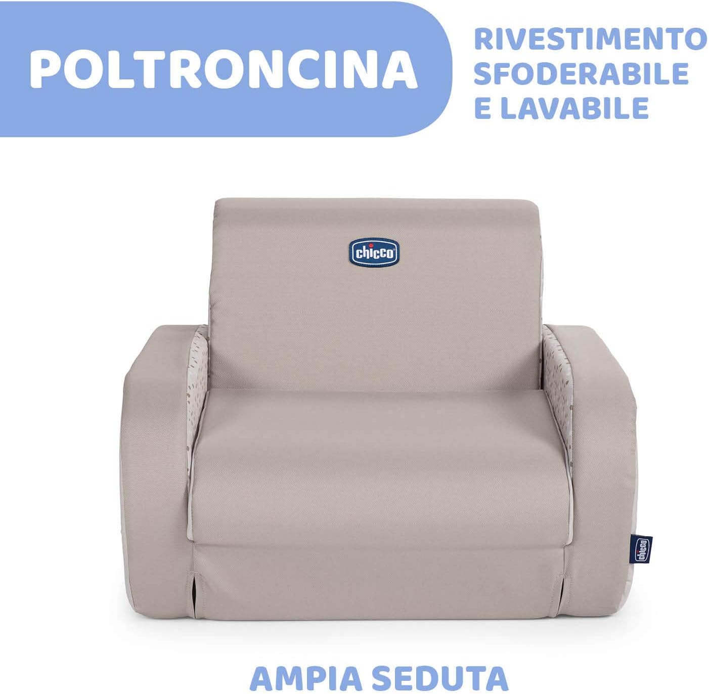 Detalle de Chicco Twist: Poltroncina trasformabile in chaise longue e divanetto per bambini, 3 configurazioni