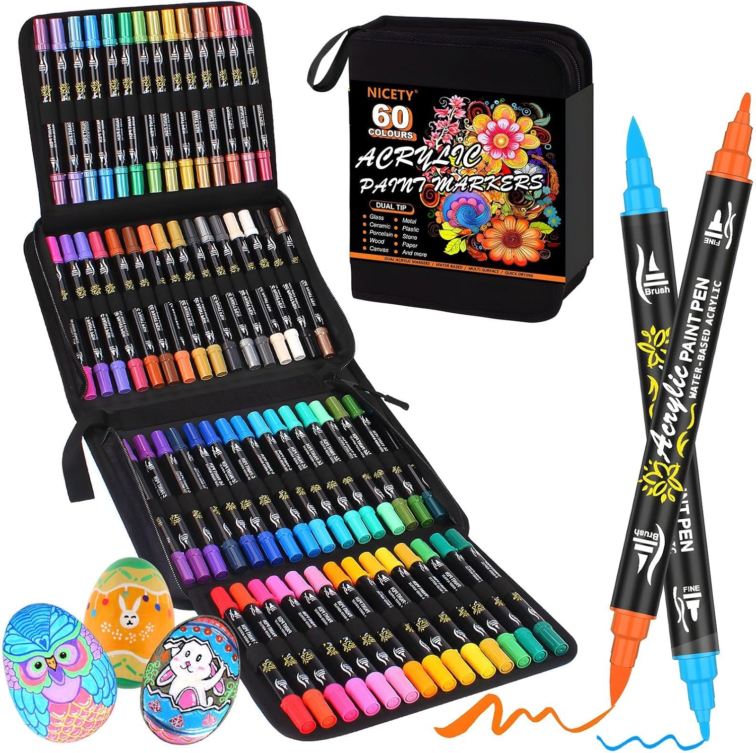 Detalle de NICETY Acrylic Paint Pens 60 Colours