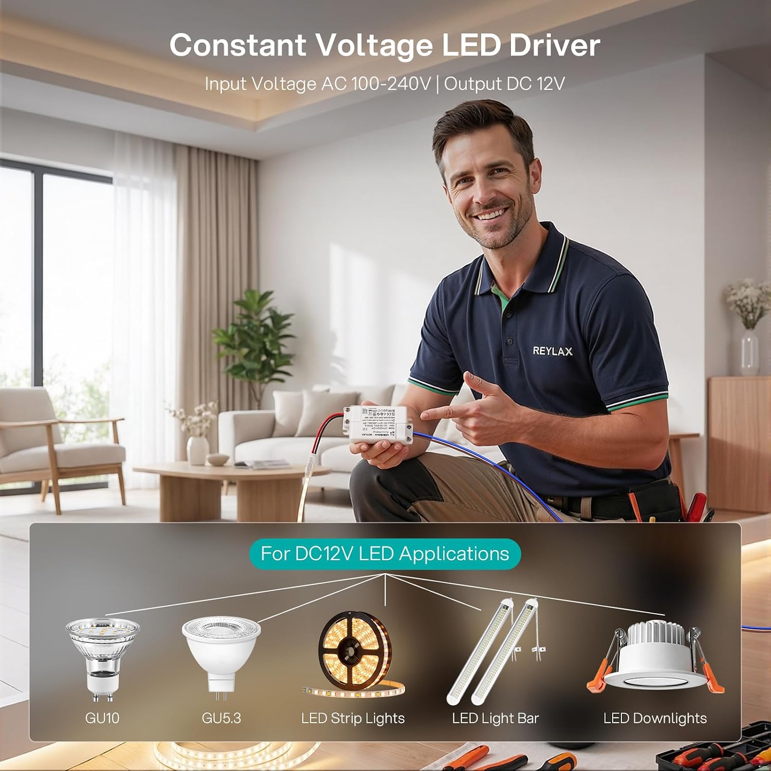 Detalle de REYLAX 12V constant voltage LED driver 30W