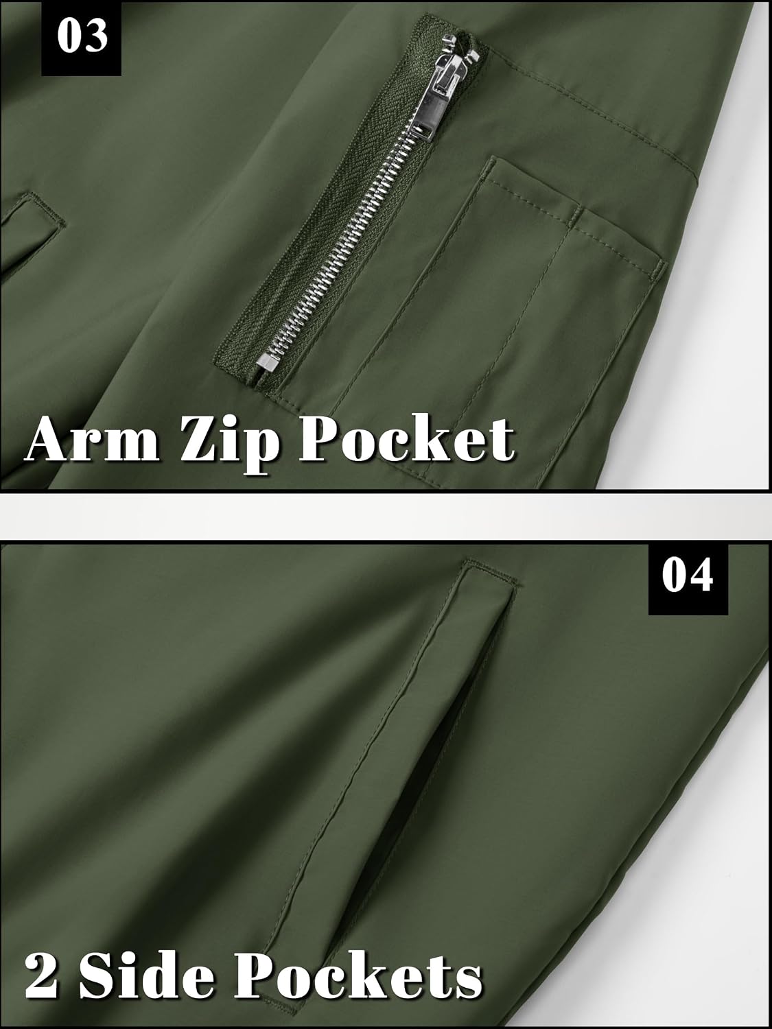 Detalle 2 de TACVASEN Men's Lightweight Jacket, Windproof Full-Zip Coat with Pockets
