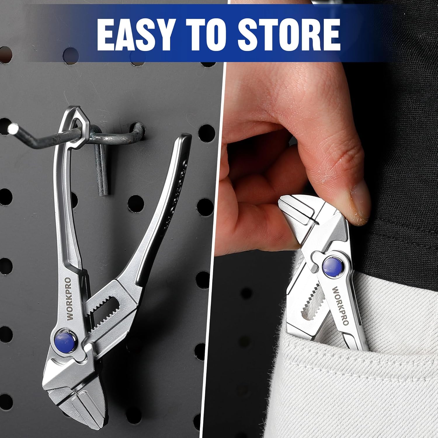 Thumbnail 6 de WORKPRO 100 mm Mini Pliers Wrench: Self-Adjusting Parallel Jaws