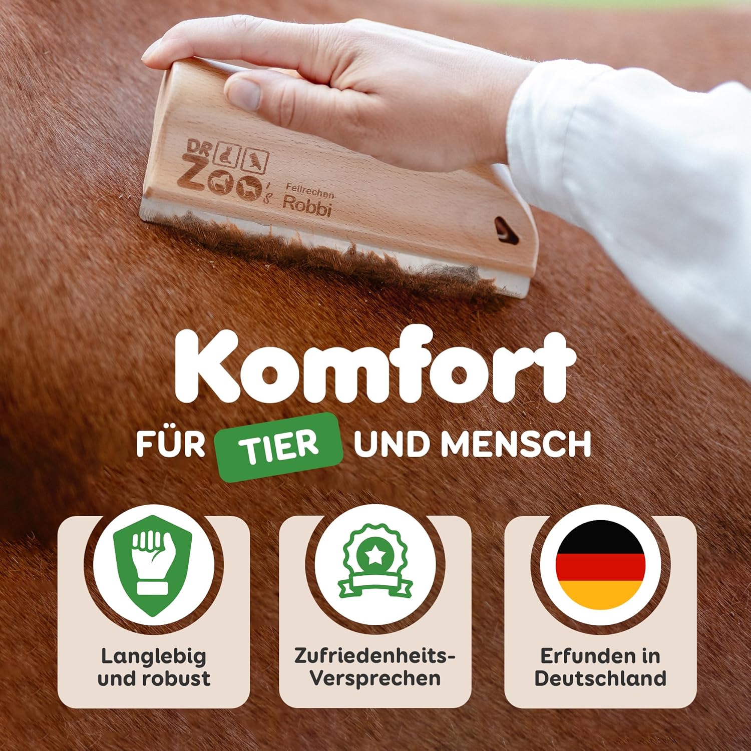 Thumbnail 6 de DR Zoo Pferdestriegel Robbi Edelstahl