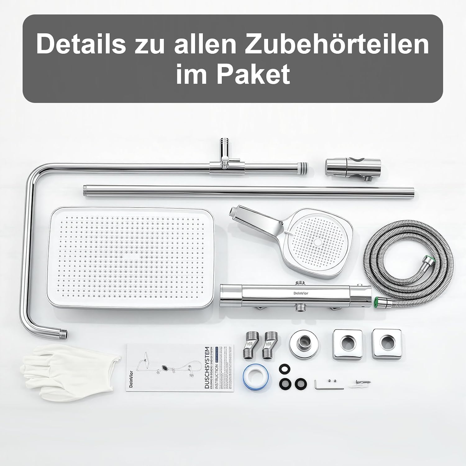 Thumbnail 6 de DelnVior Duschsystem Thermostat 33×21 cm