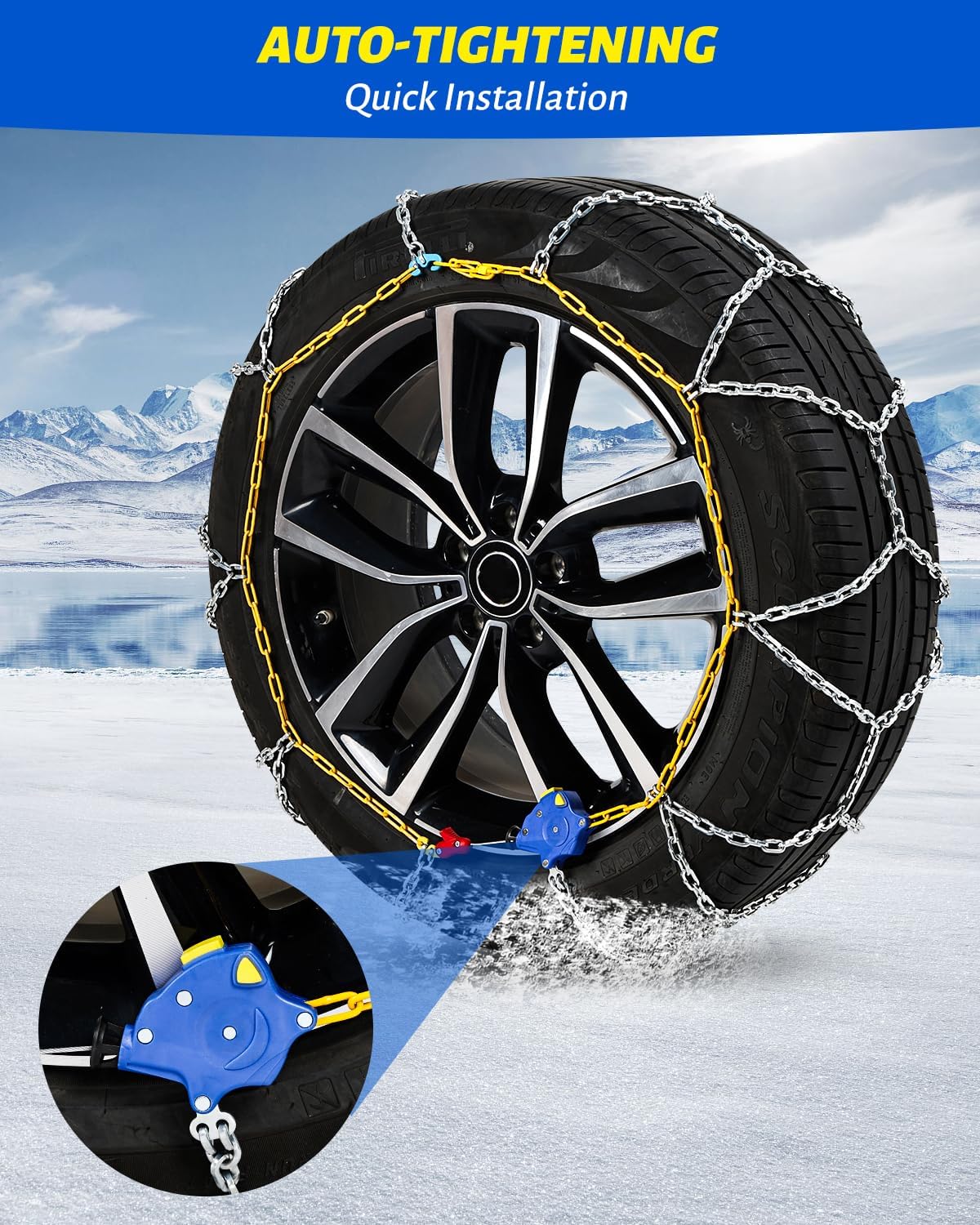 Thumbnail 2 de Auto Tightening Snow Chains HKN140 1 Min Fit