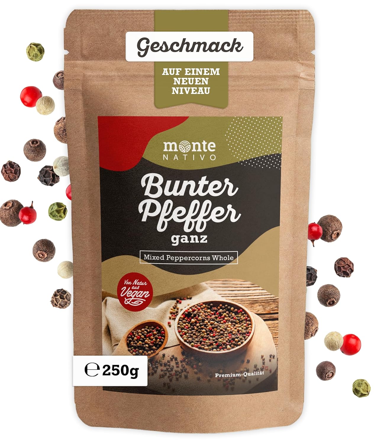 Detalle de Monte Nativo Pfefferkörner 250g bunter Pfeffer 🧂