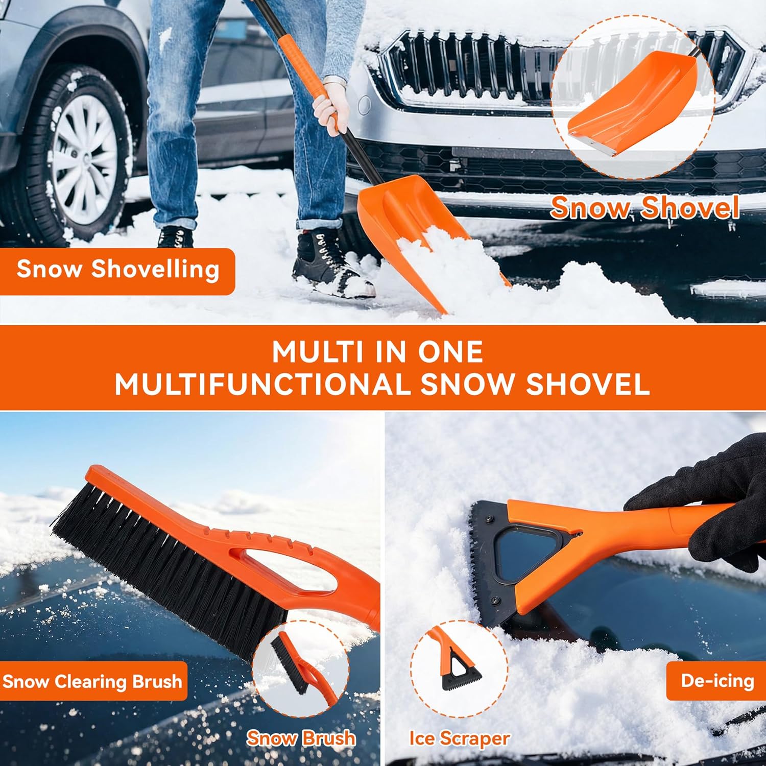 Thumbnail 3 de Poskena 3‑in‑1 Foldable Snow Shovel Kit 127cm