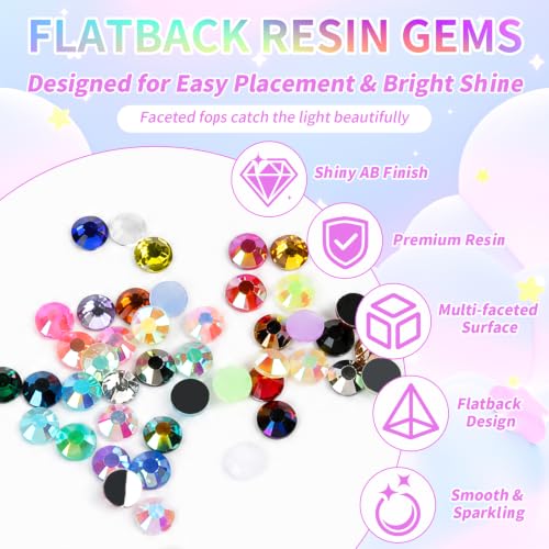 Detalle de Qichan 48 Colours Bedazzling Kit: 40,000 Resin Rhinestones (3 mm) for DIY Sparkle