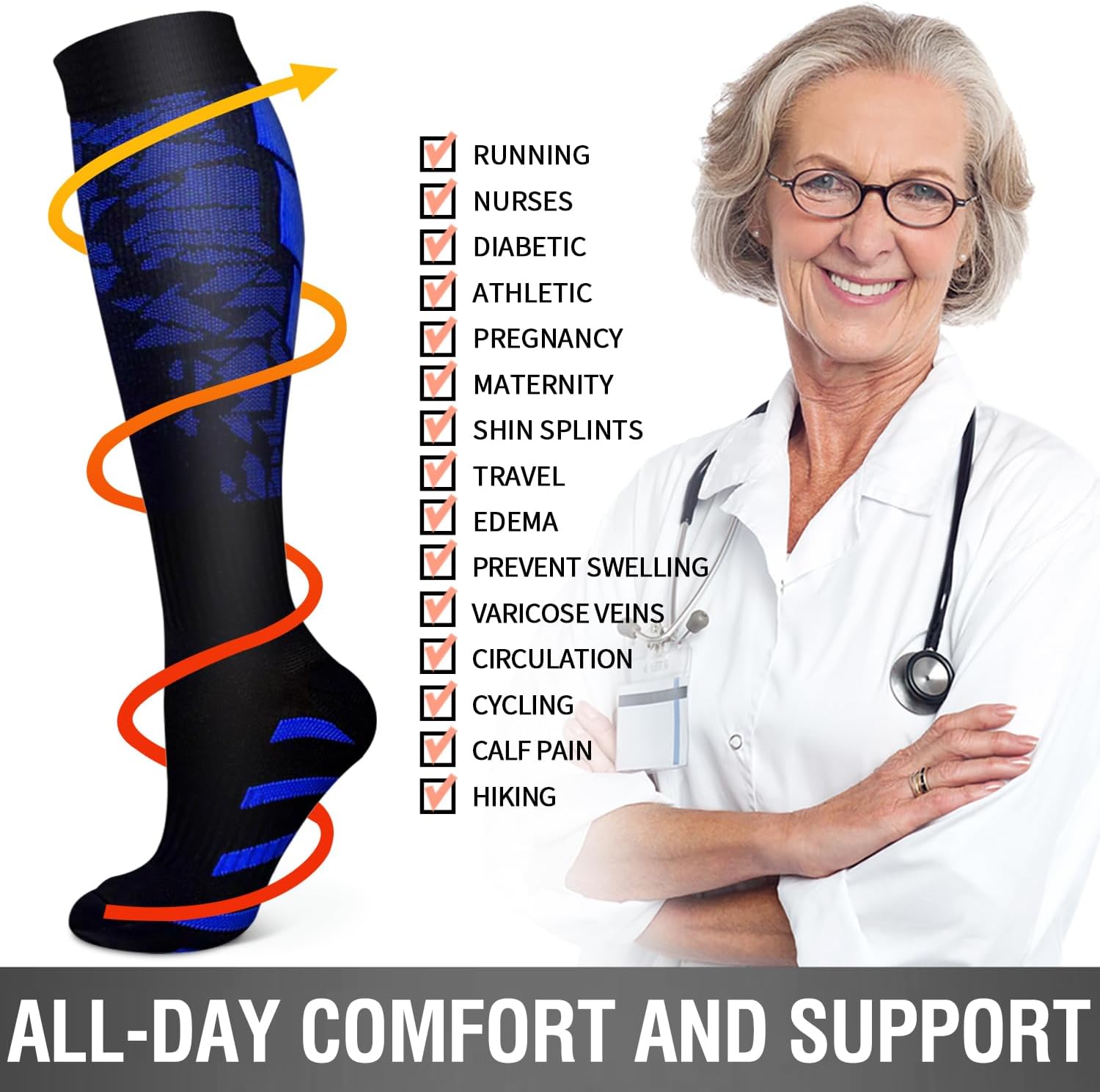 Thumbnail 5 de Bluemaple Copper Compression Socks 6-Pack