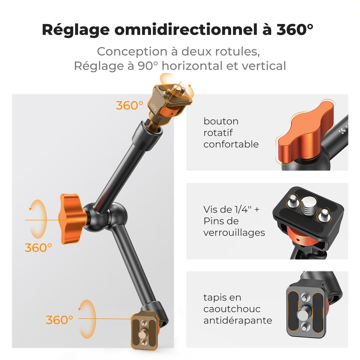 Detalle de K&F CONCEPT Bras Magique 28 cm 2 kg