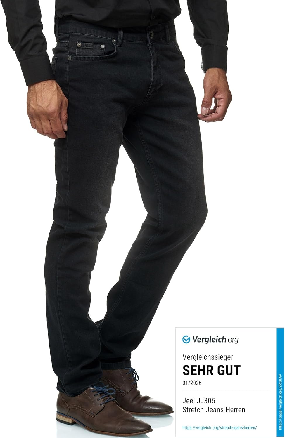 Thumbnail 1 de JEEL Herren-Jeans Regular-Fit Straight-Cut mit Stretch – 5-Pocket Basic Washed