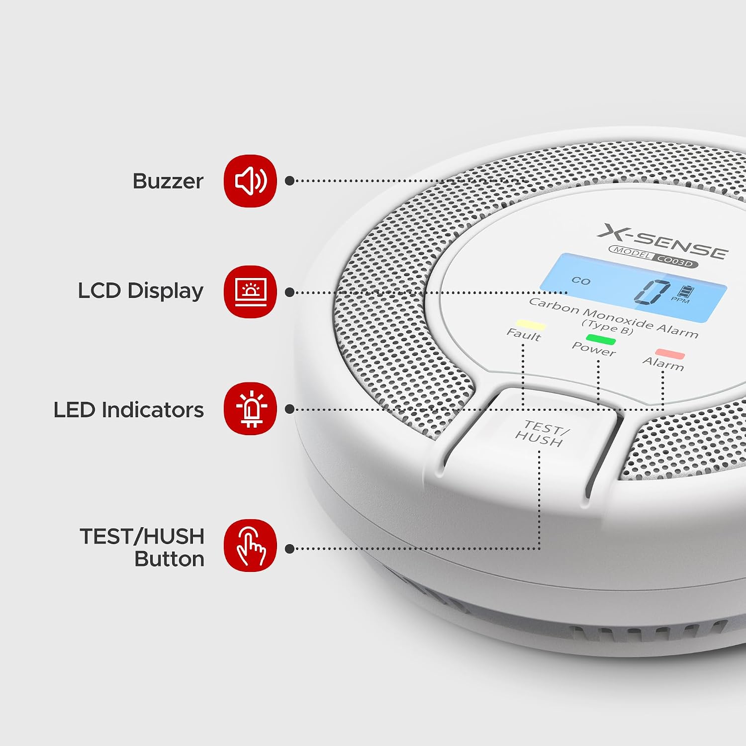 Detalle 2 de X-Sense CO Alarm Detector CO03D