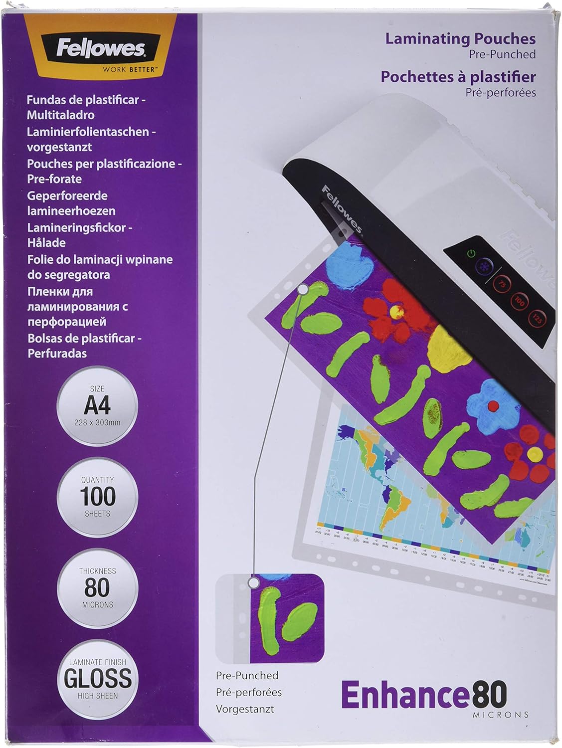 Detalle 2 de Fellowes 100 pochettes plastification A6 – finition brillante, 125 μm (2 x 125 μm)