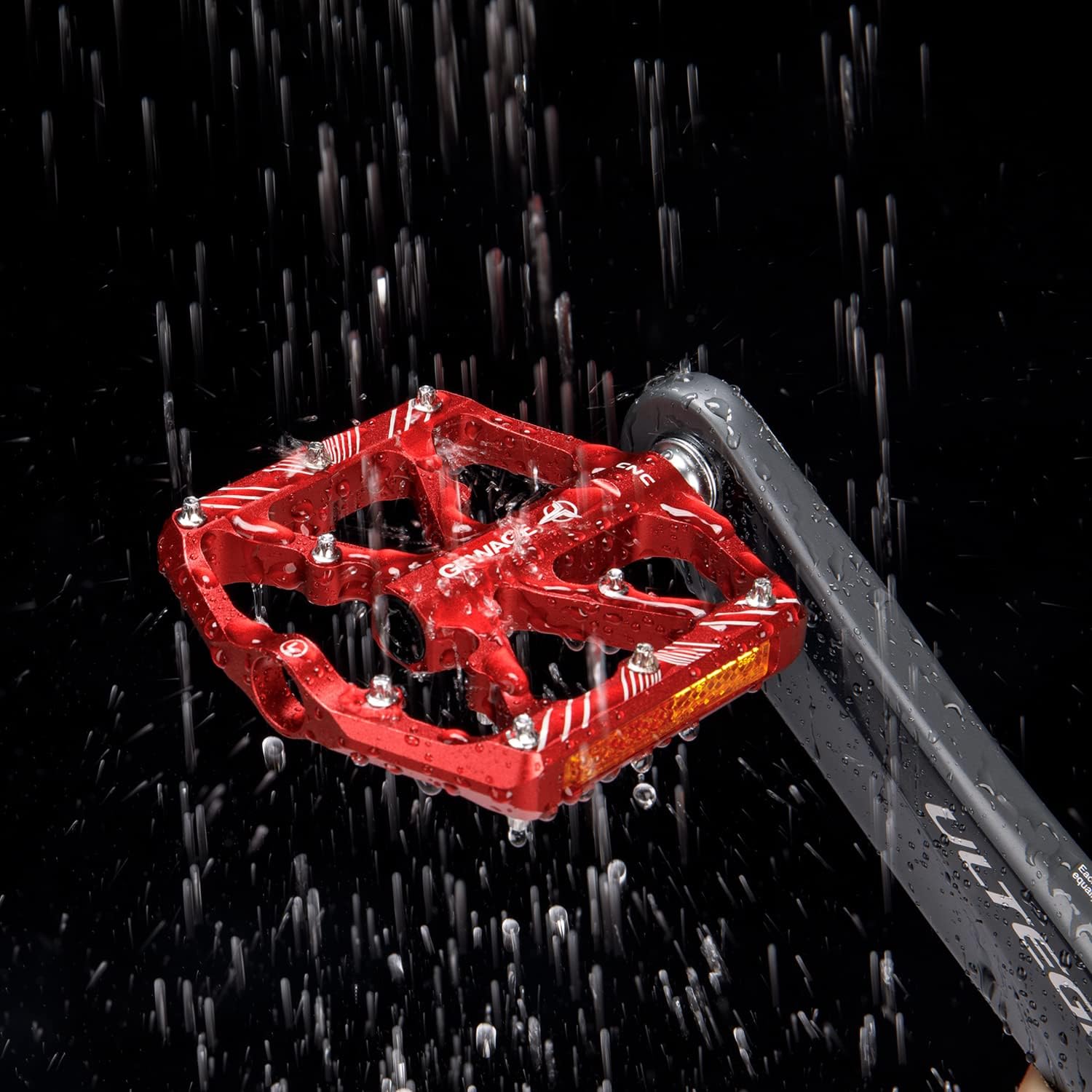 Thumbnail 5 de GEWAGE pedali per bici con strisce riflettenti e piattaforma in alluminio CNC (attacco 9/16")