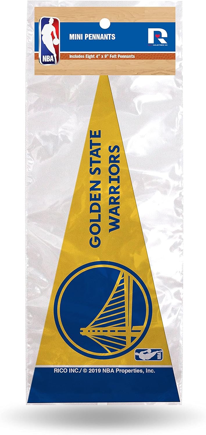 Detalle 2 de Rico Industries NBA Mini Pennant Set (8 Felt Team Pennants, 4" x 9")