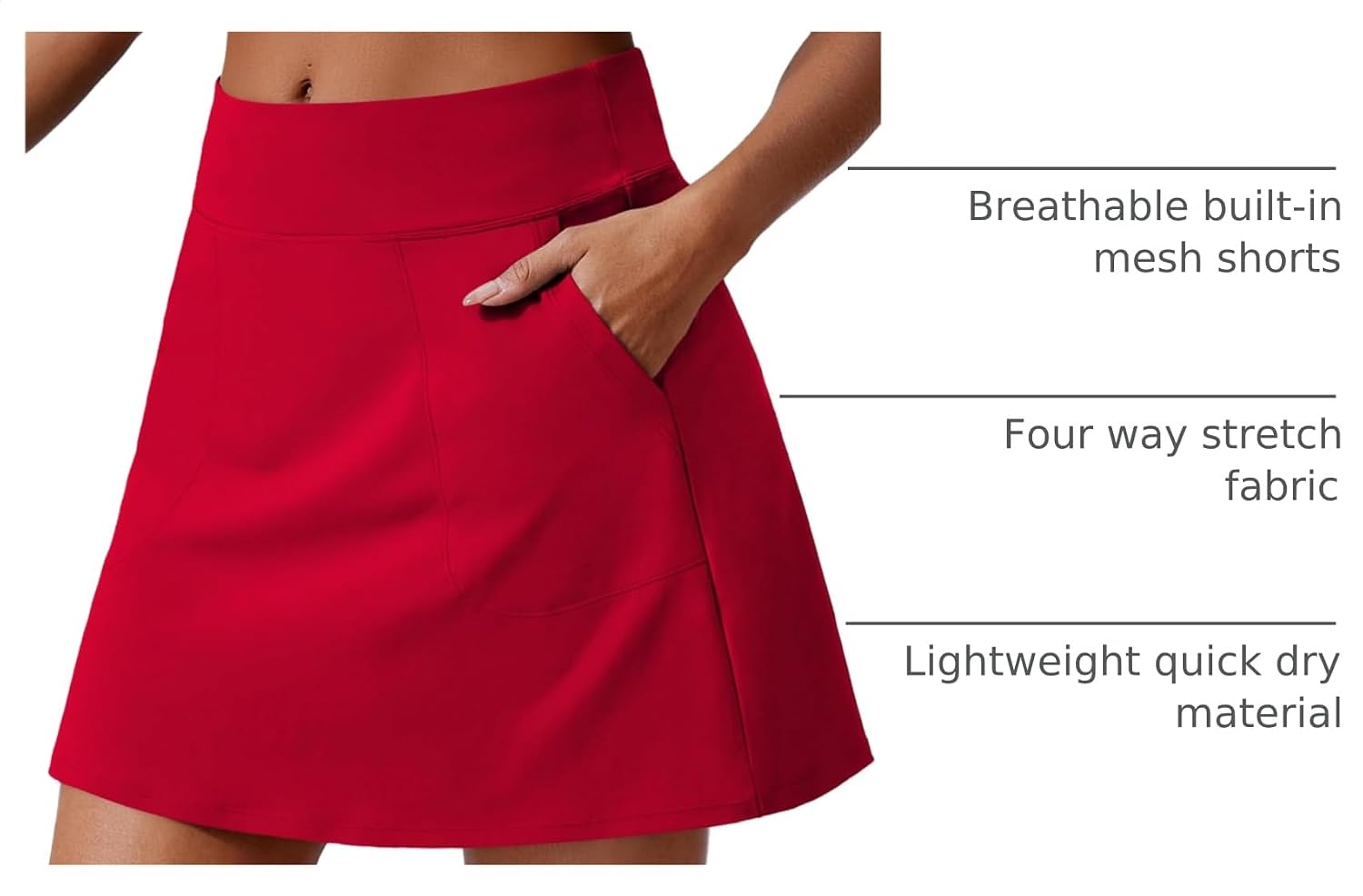 Thumbnail 3 de PINSPARK 17" Golf Skorts for Women: High Waist, UPF 50+ Athletic Skort with 4 Pockets