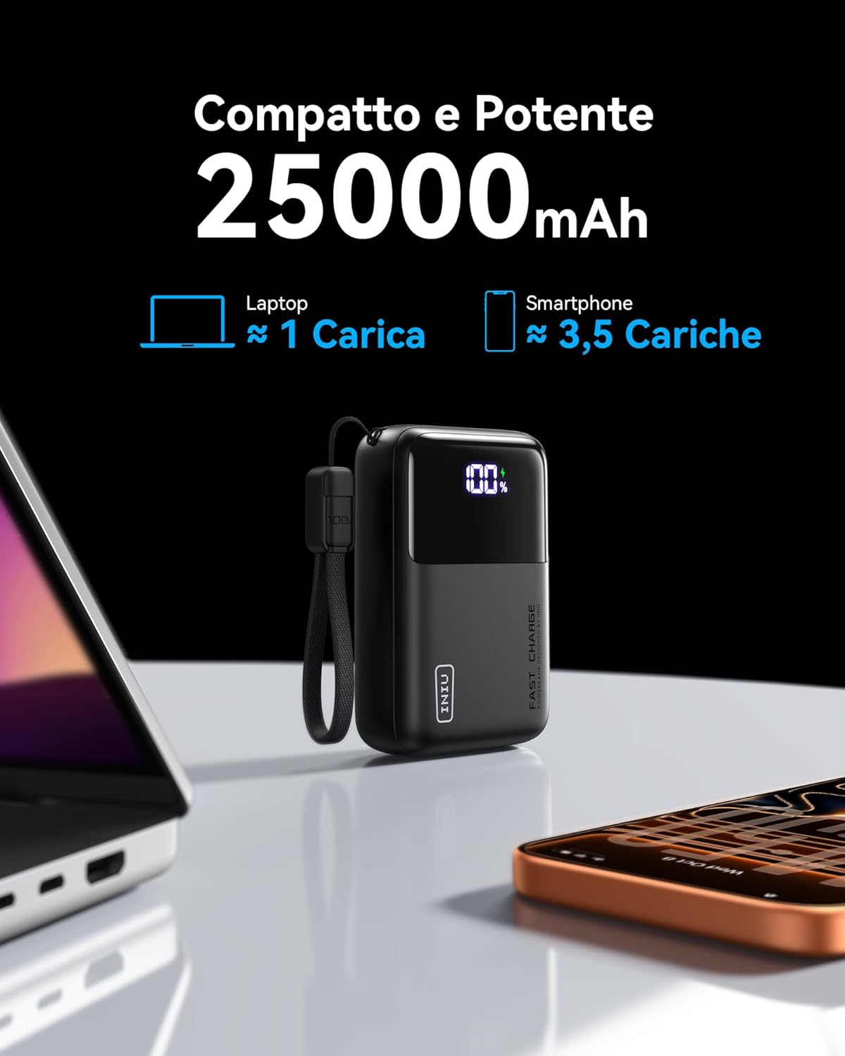 Thumbnail 3 de INIU Piccolo 100W PD3.0 25000mAh Power Bank