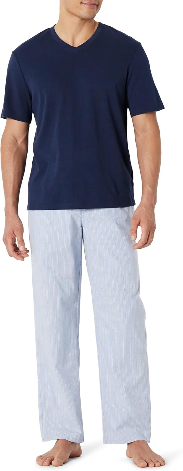 Thumbnail 6 de Amazon Essentials Herren Schlafanzug-Set: T-Shirt und Hose aus Baumwollpopeline