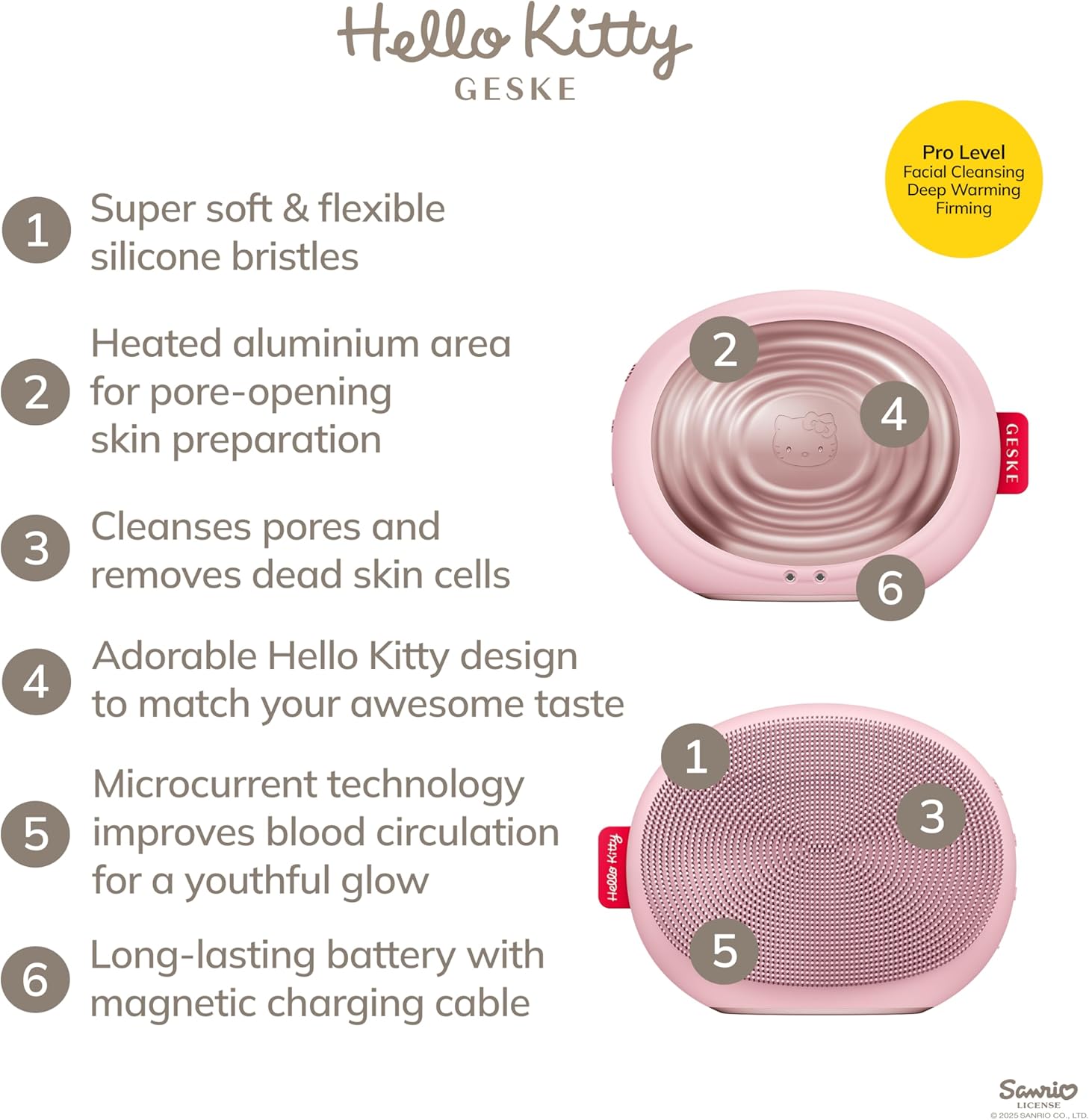 Thumbnail 1 de GESKE x Hello Kitty SmartAppGuided Thermo Facial Brush 5 in 1