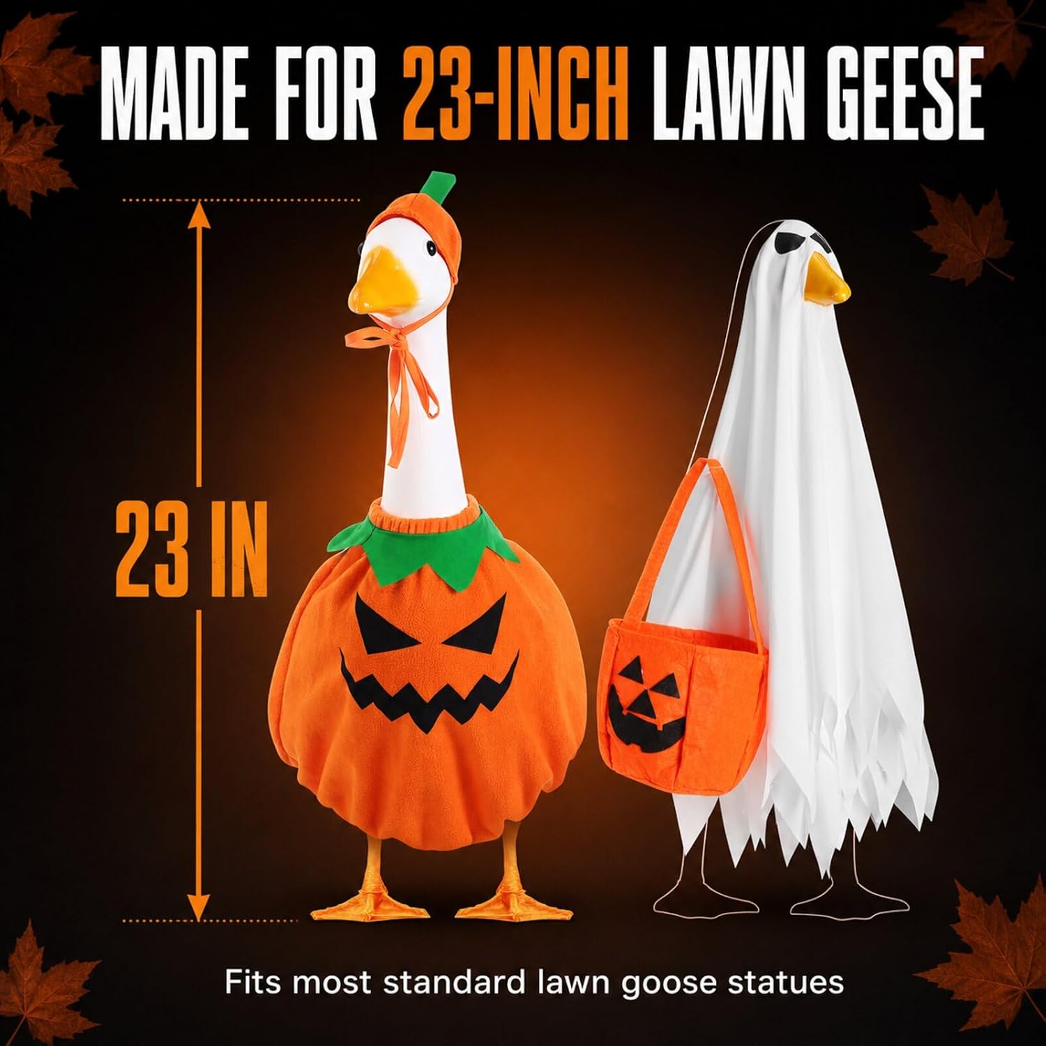 Detalle de JSCPC Fall and Halloween Lawn Goose Outfits, 2 Set for 23-Inch Geese