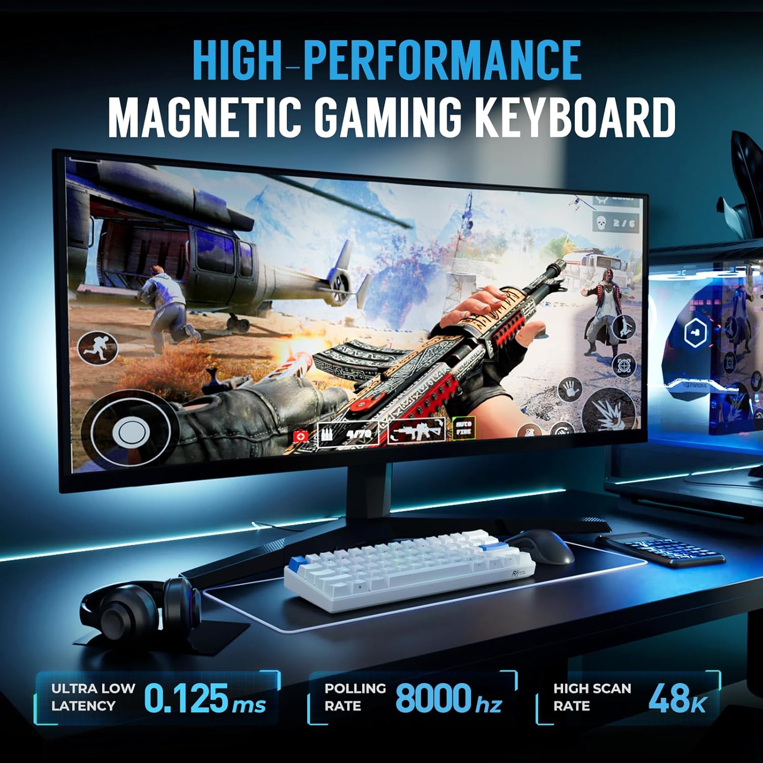 Thumbnail 3 de RK ROYAL KLUDGE C61 HE 60% Gaming Keyboard with Hall-Effect Magnetic Switch