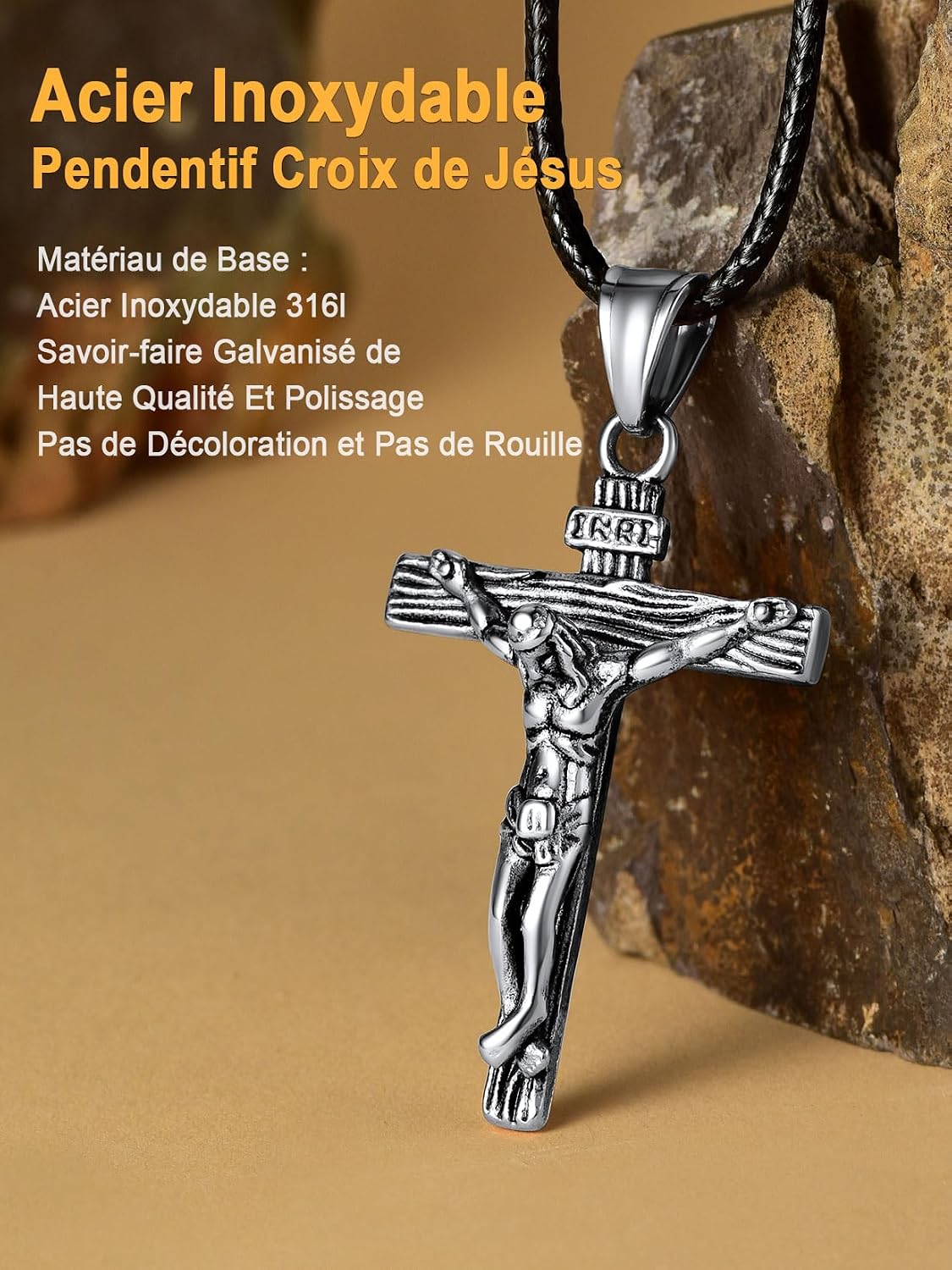 Detalle 2 de U7 Collier Crucifix 55 cm