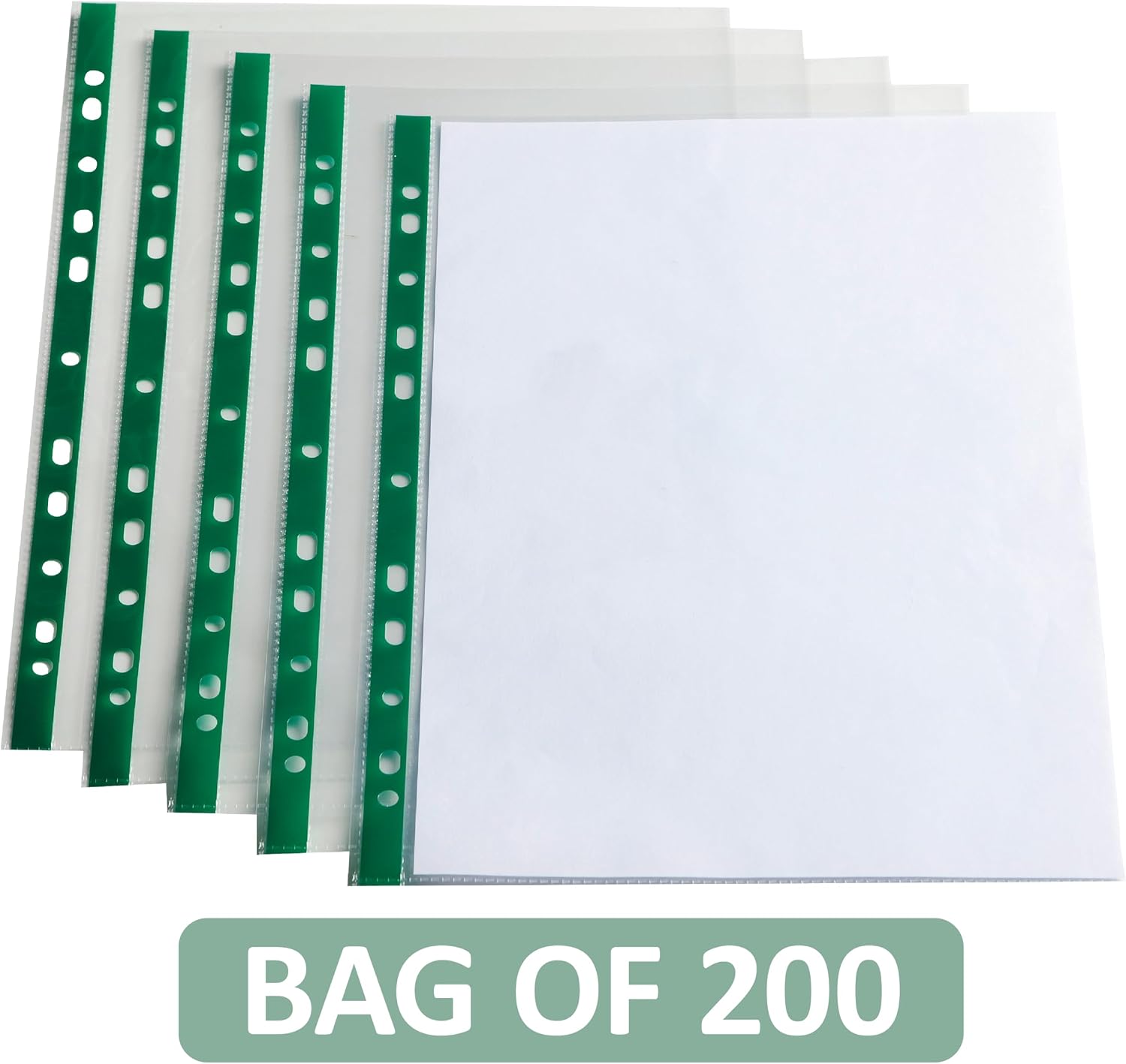 Thumbnail 1 de Summit A4 Glass Clear Punched Pockets – Pack of 200