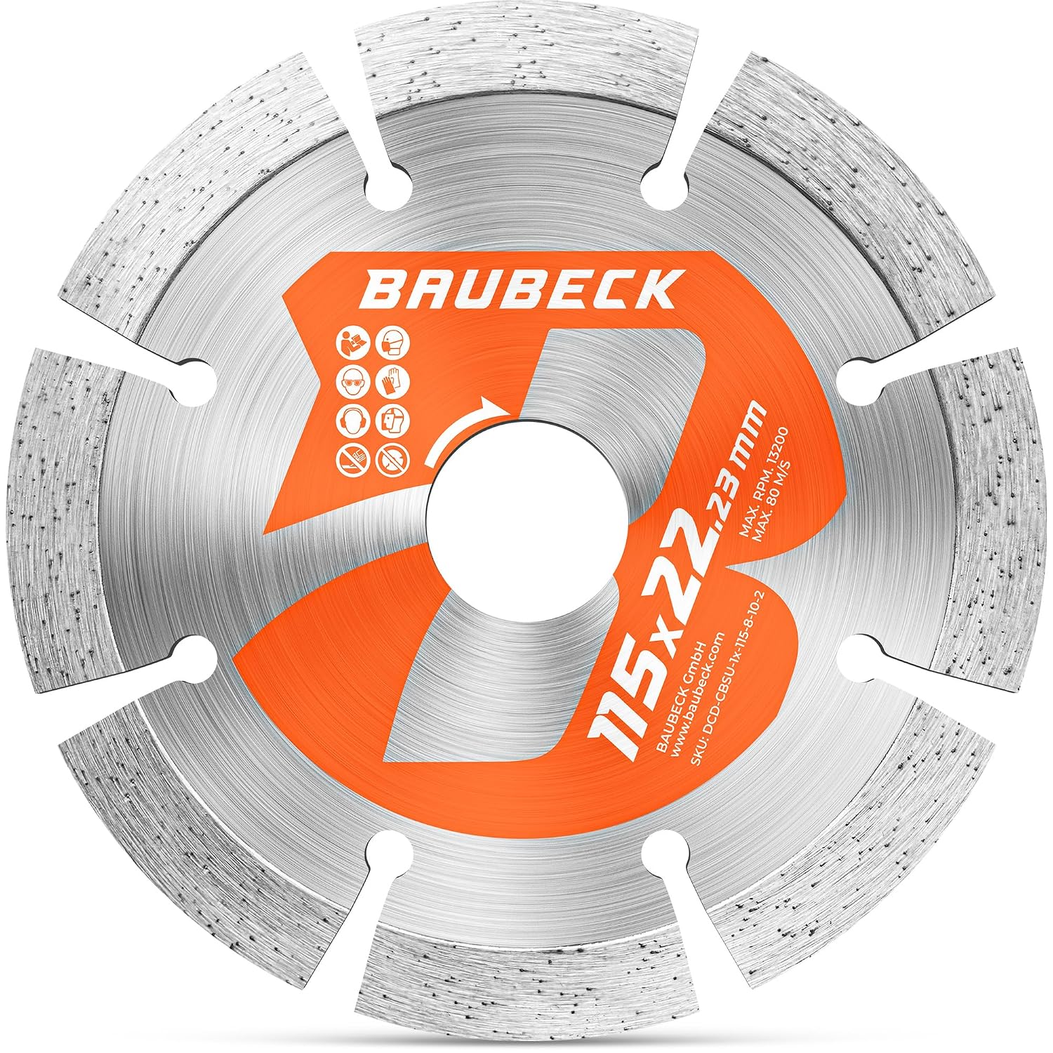 BAUBECK Diamantscheibe 115mm für Stein & Beton – robust, kompatibel und präzise