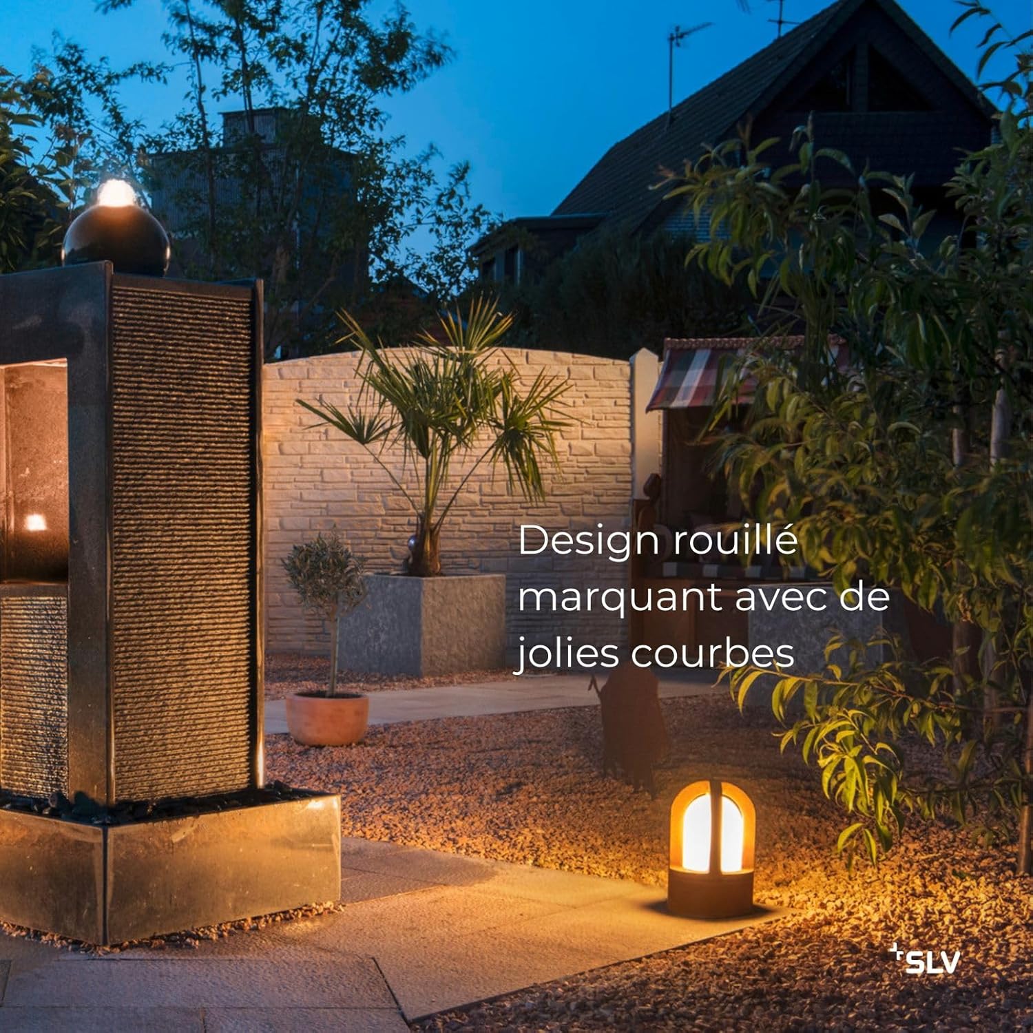 Detalle 2 de SLV Rusty Cone 24 lampe sur pied extérieure E14 en acier rouillé – éclairage décoratif pour jardin et terrasse