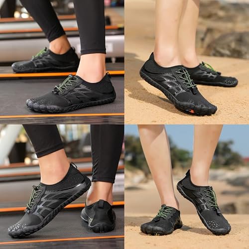 Detalle de ZiItop Zapatos Descalzos Unisex - Zapatillas anfibias para playa, agua y yoga (Negro 44EU)