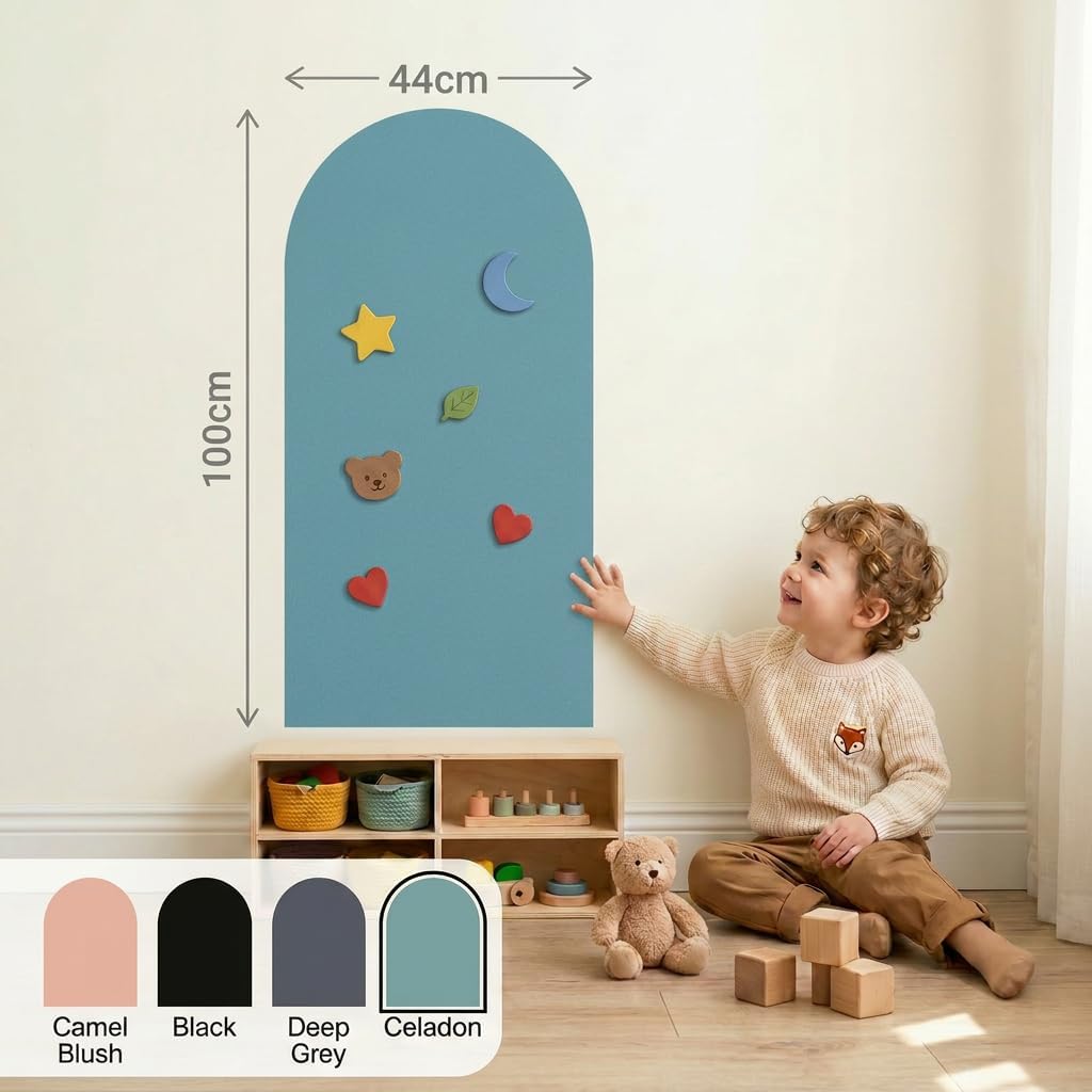 Thumbnail 1 de HeatPomelo Magnetic Wall Sticker — Arch 100 x 44 cm, Matte Blackboard Surface (Celadon)